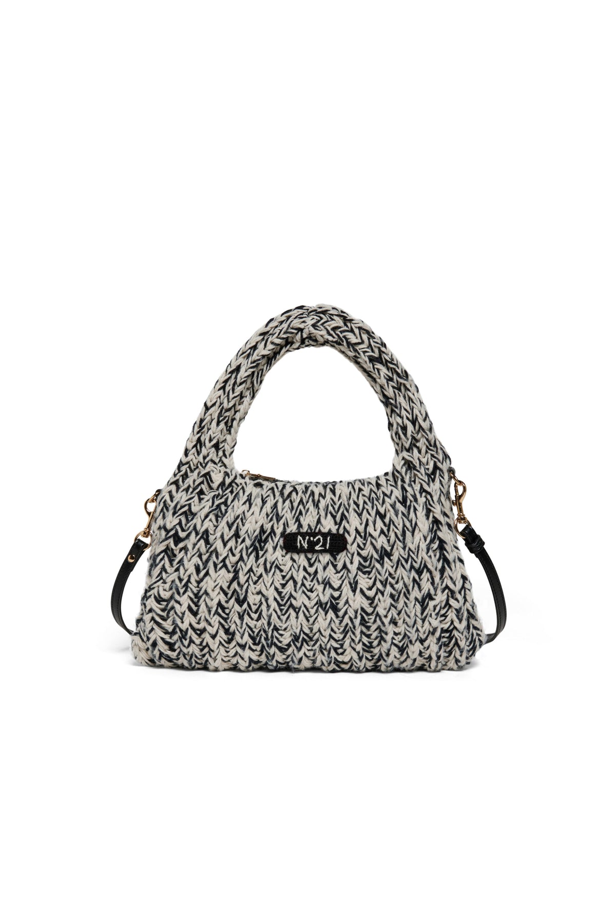 Knitted cross-body bag