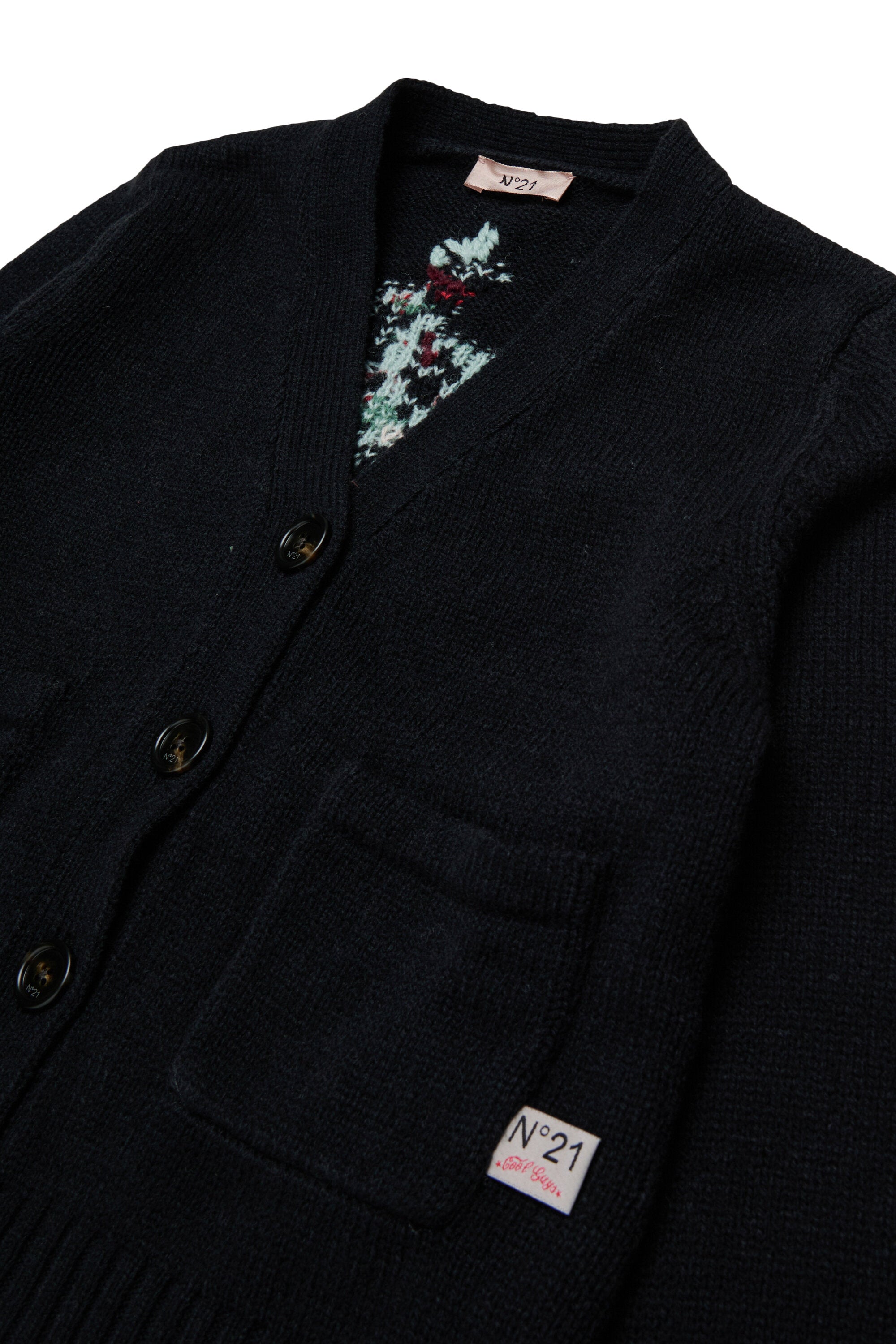 Cardigan mit Blumenstickerei auf der Rückseite