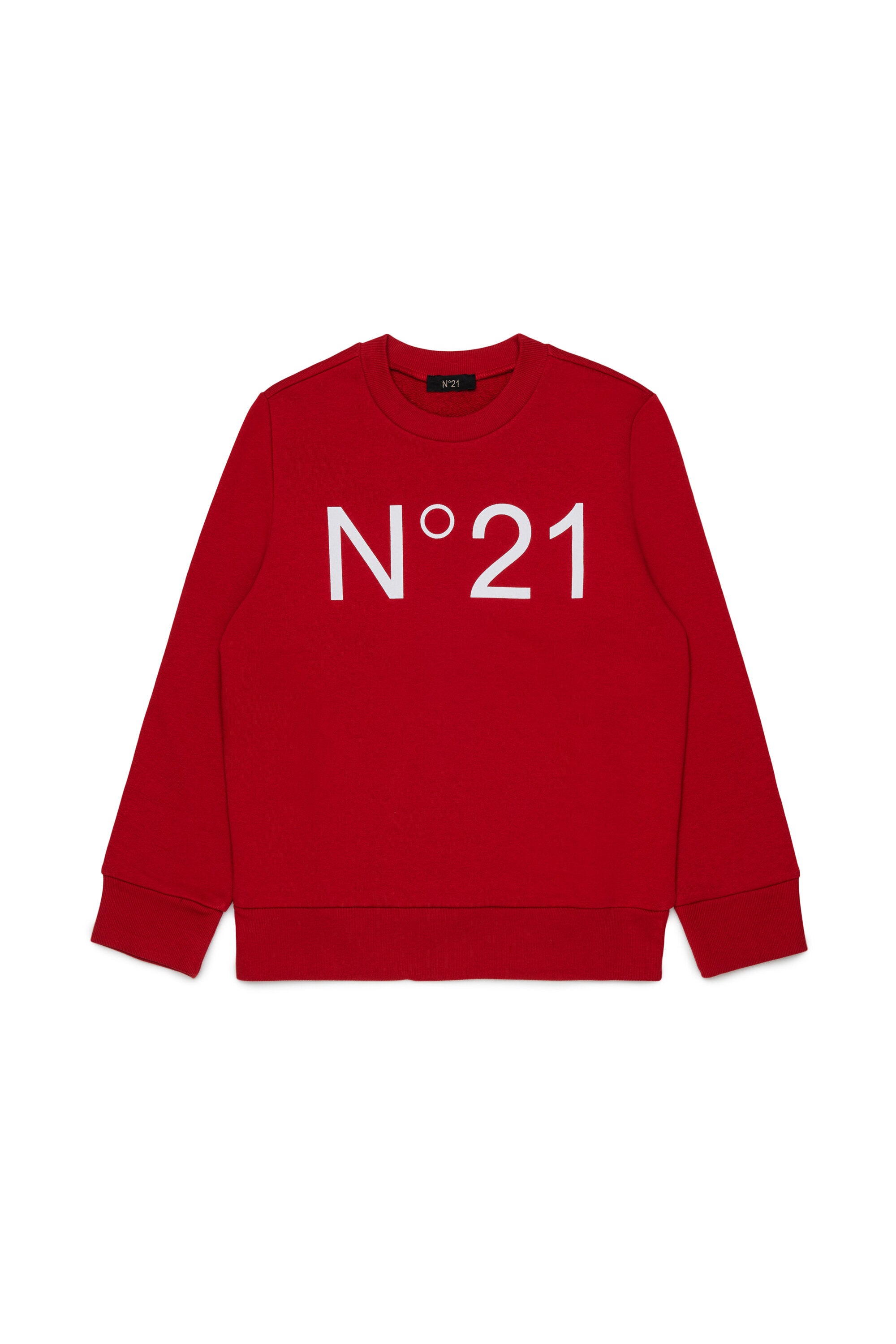 Cotton crew-neck sweatshirt with logo