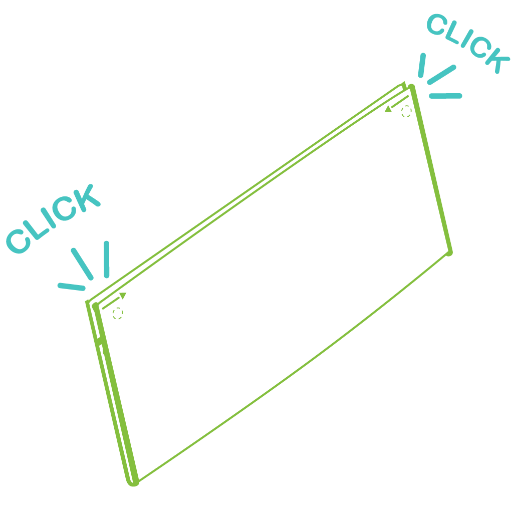 Illustration of a folded empty pack with closing buttons
