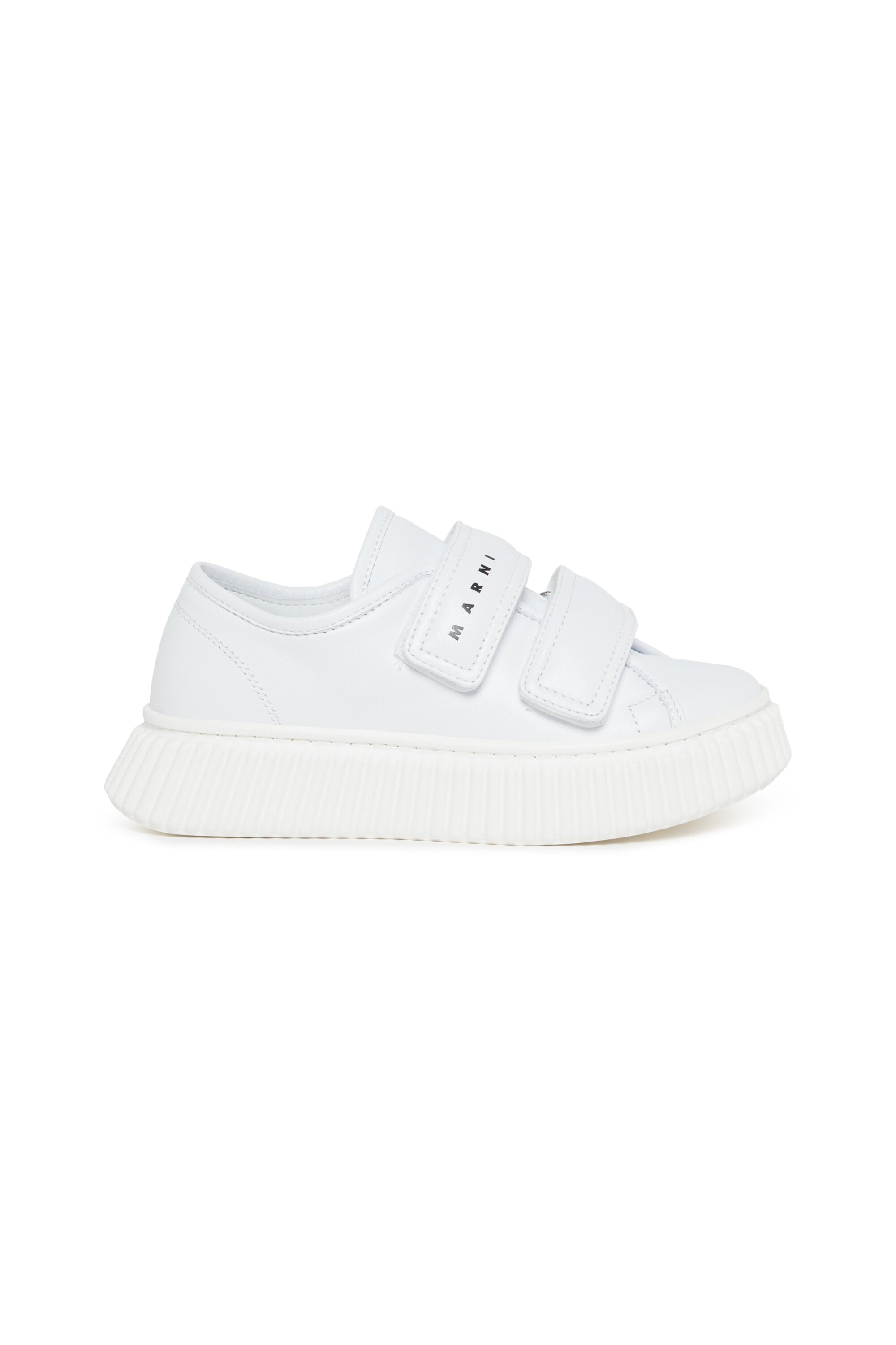Sneakers basse in pelle con strap