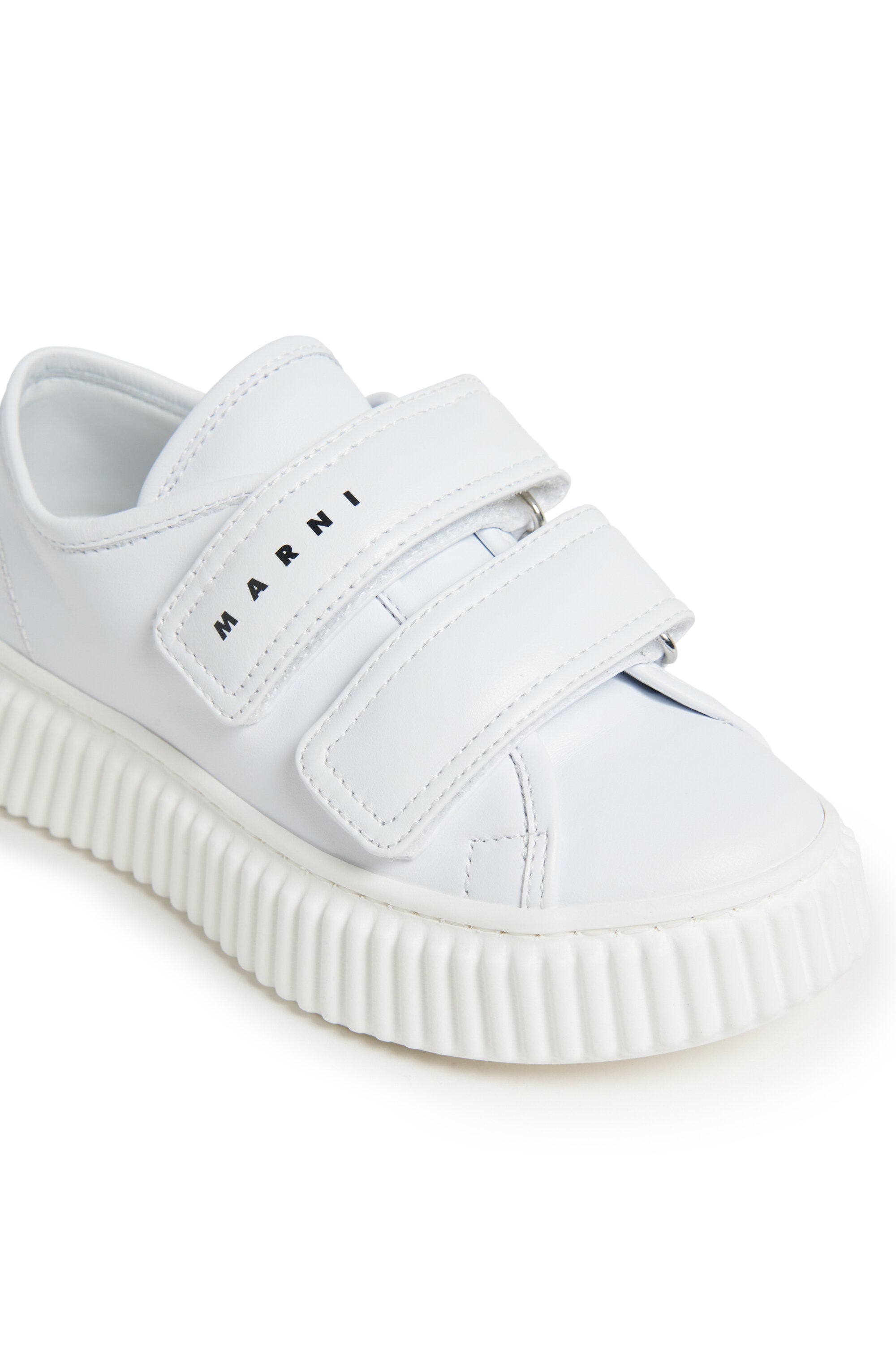 Sneakers basse in pelle con strap