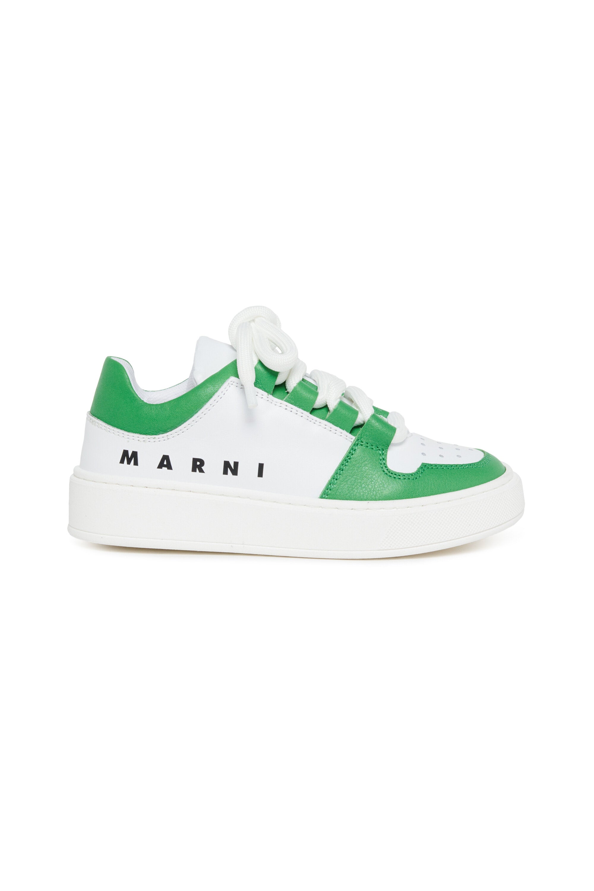 Baskets basses en cuir colorblock