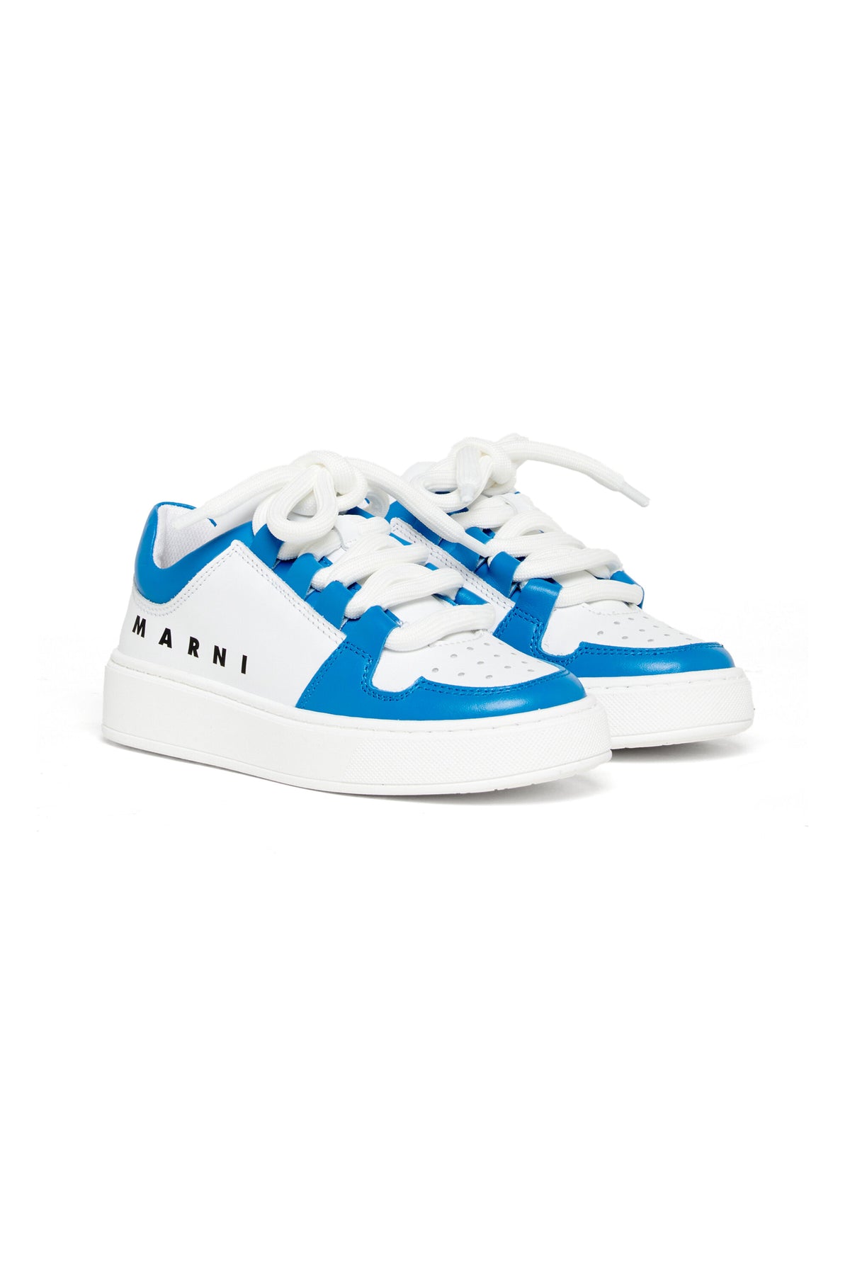 Baskets basses en cuir colorblock