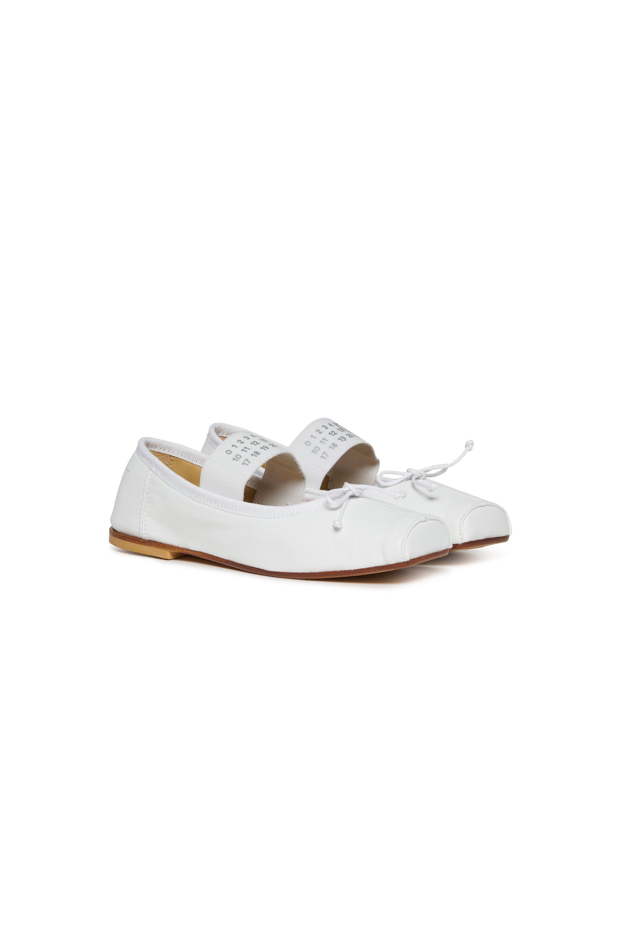 Klassische Leder-Ballettschuhe mit Numeric logo