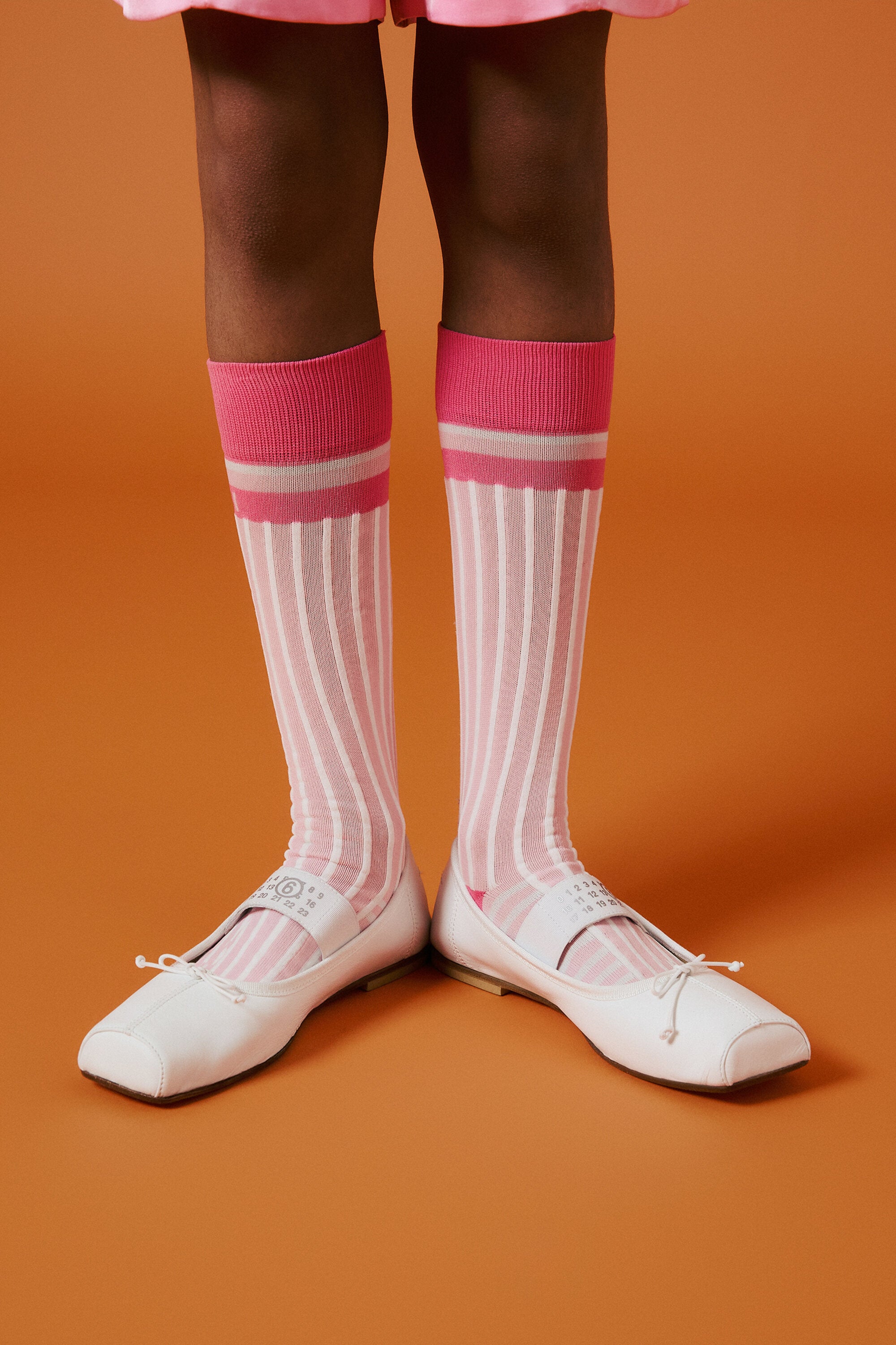 Klassische Leder-Ballettschuhe mit Numeric logo