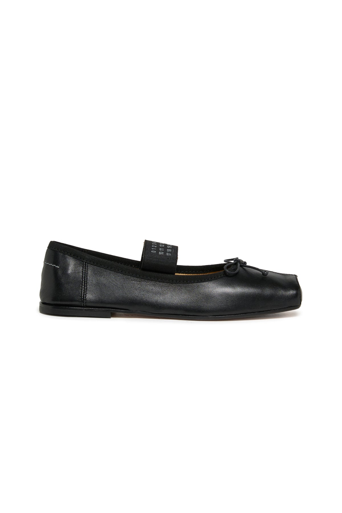 Klassische Leder-Ballettschuhe mit Numeric logo