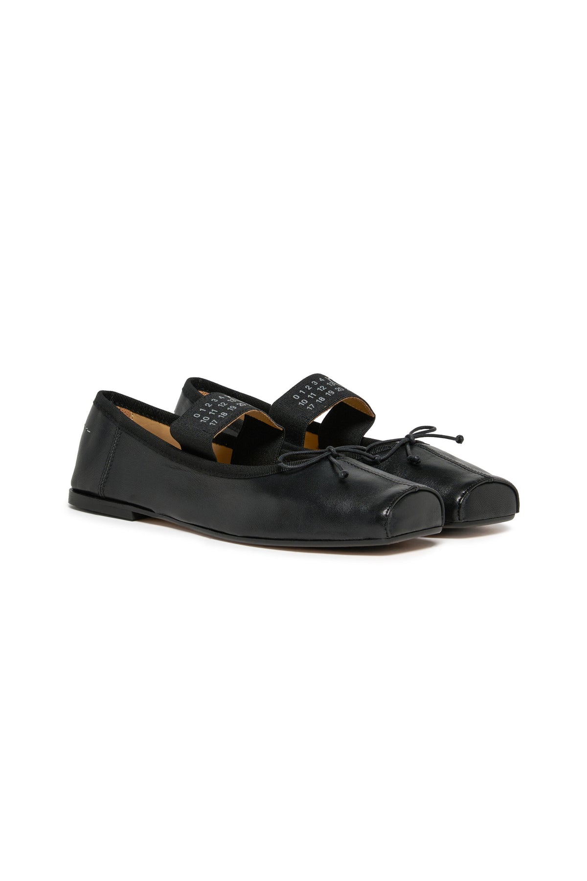Klassische Leder-Ballettschuhe mit Numeric logo
