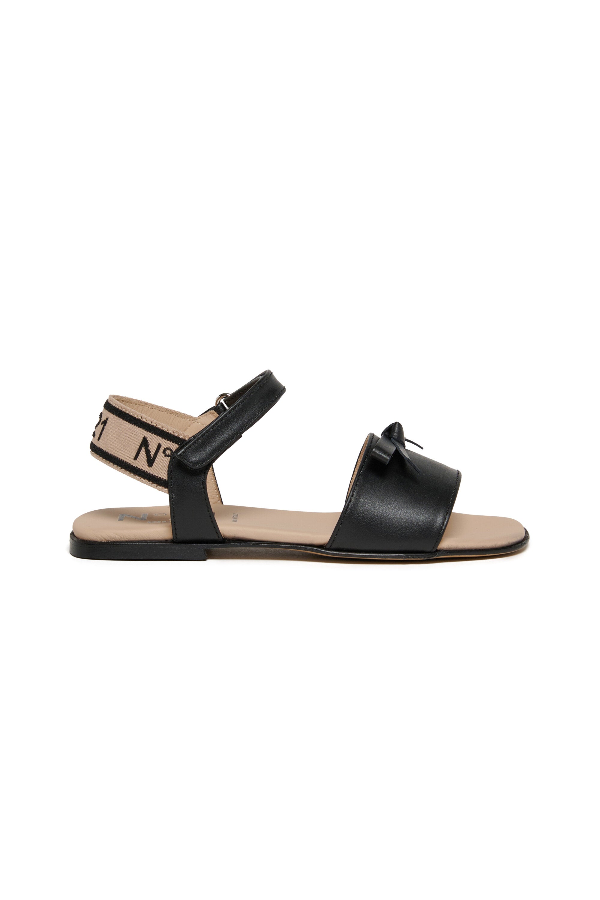 Sandali in pelle con fiocco