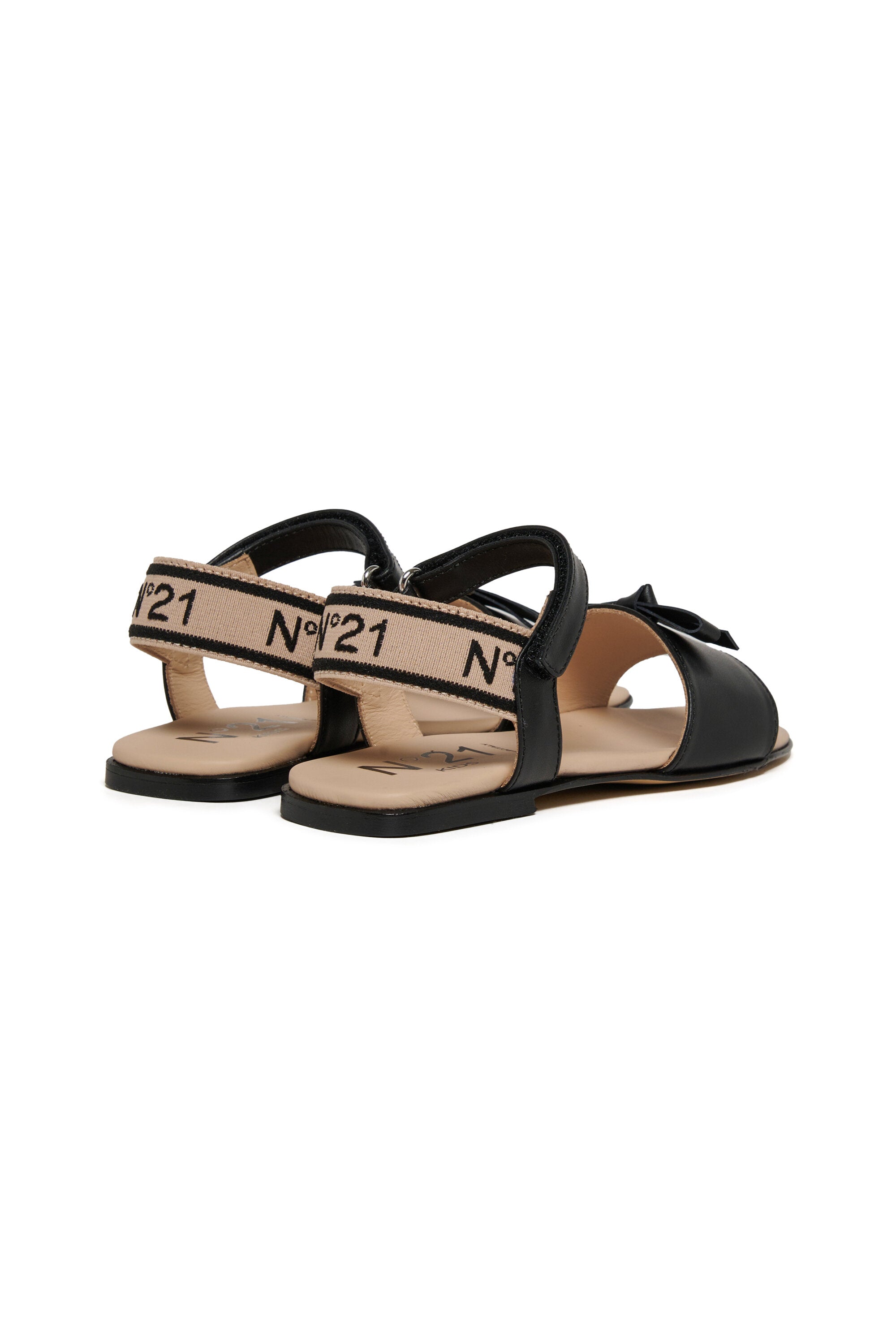 Sandali in pelle con fiocco