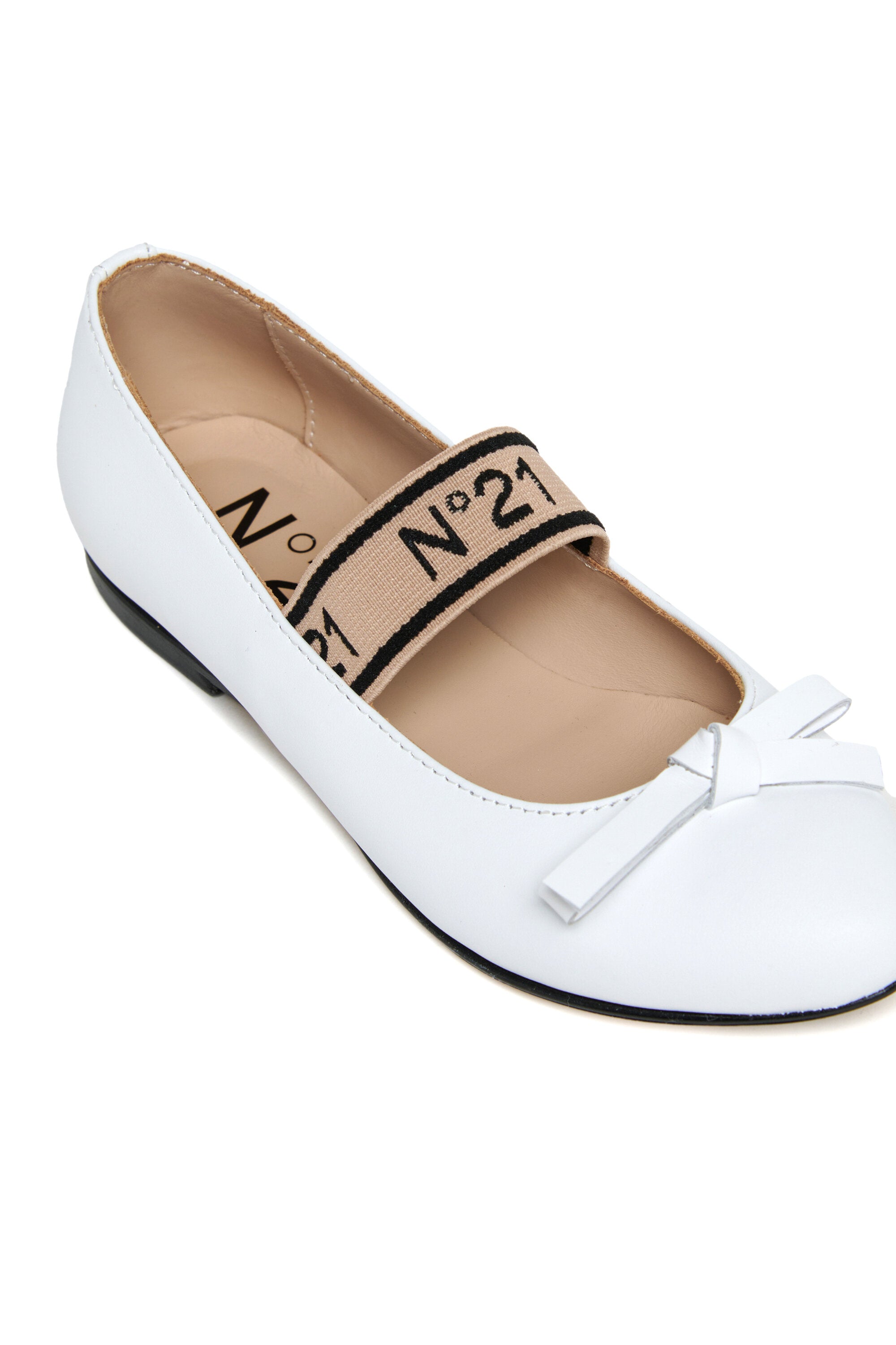 Ballerines en cuir avec noeud