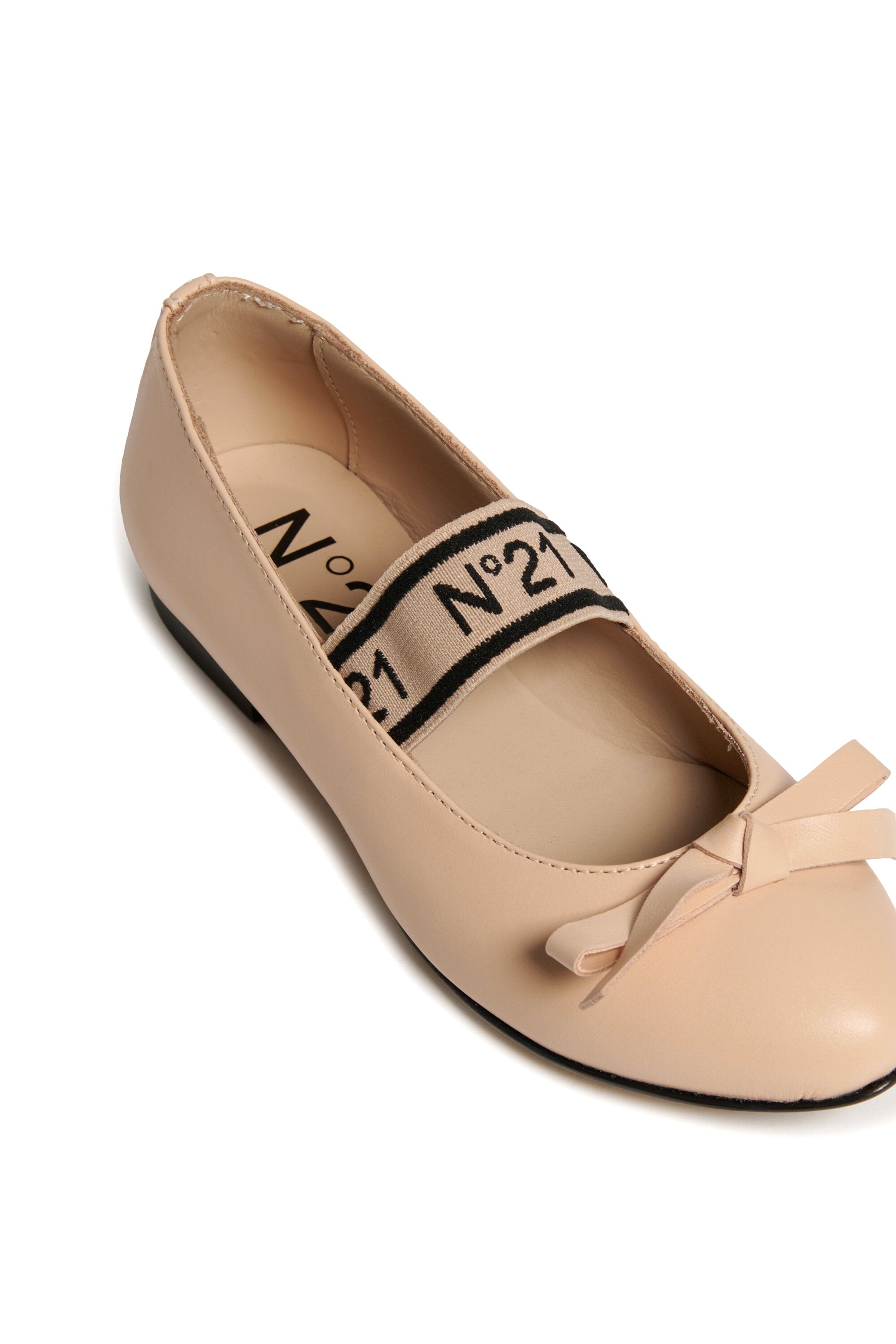 Ballerines en cuir avec noeud