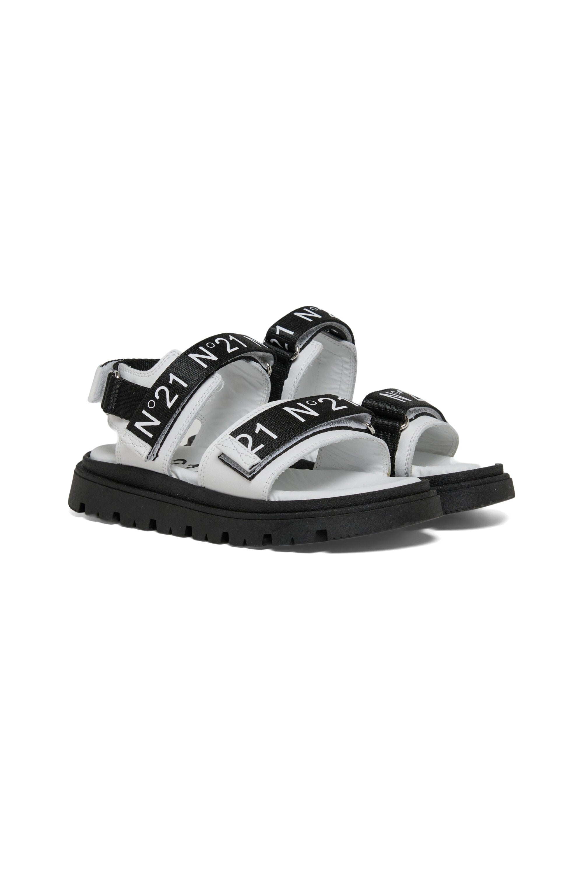 Plateausandalen mit Logo-Riemen