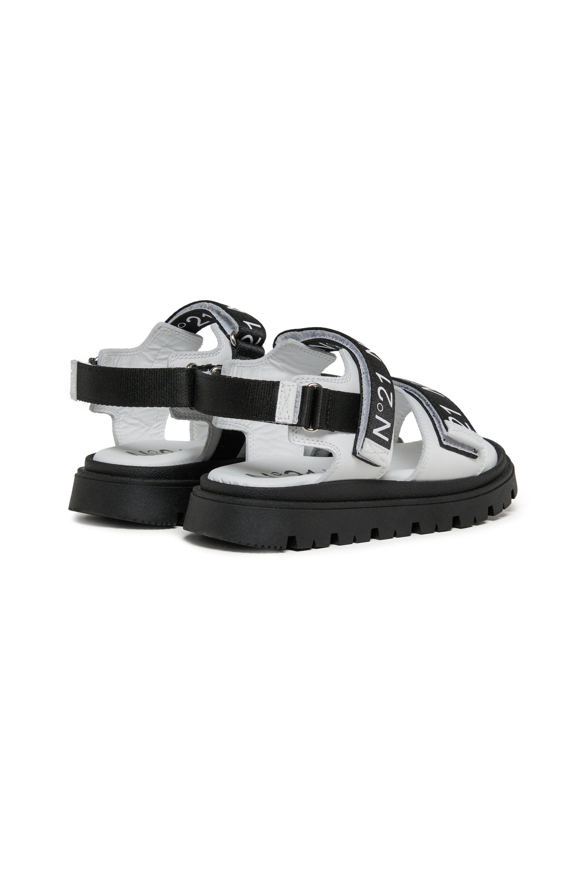 Plateausandalen mit Logo-Riemen