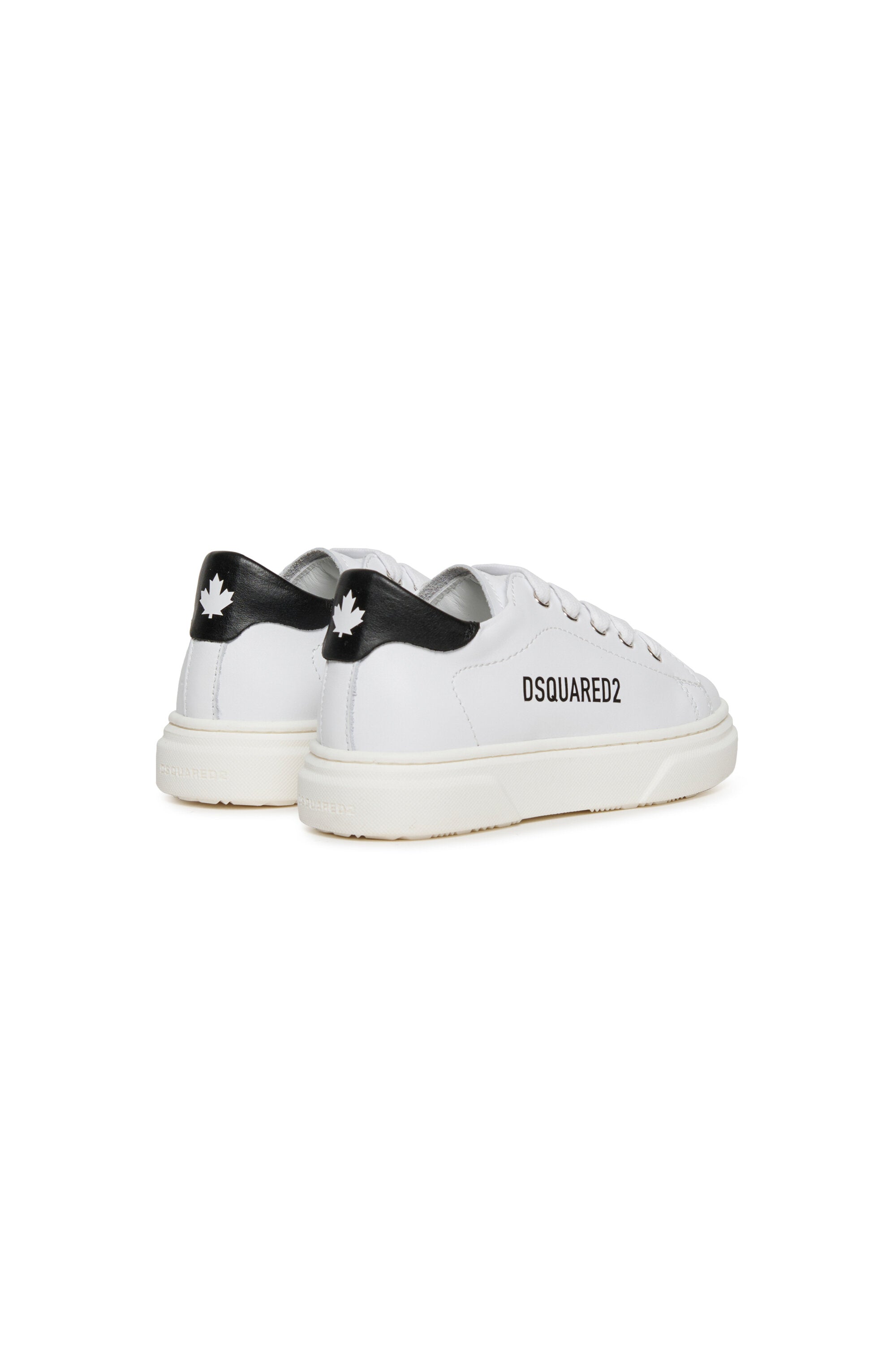 Low leather trainers with logo