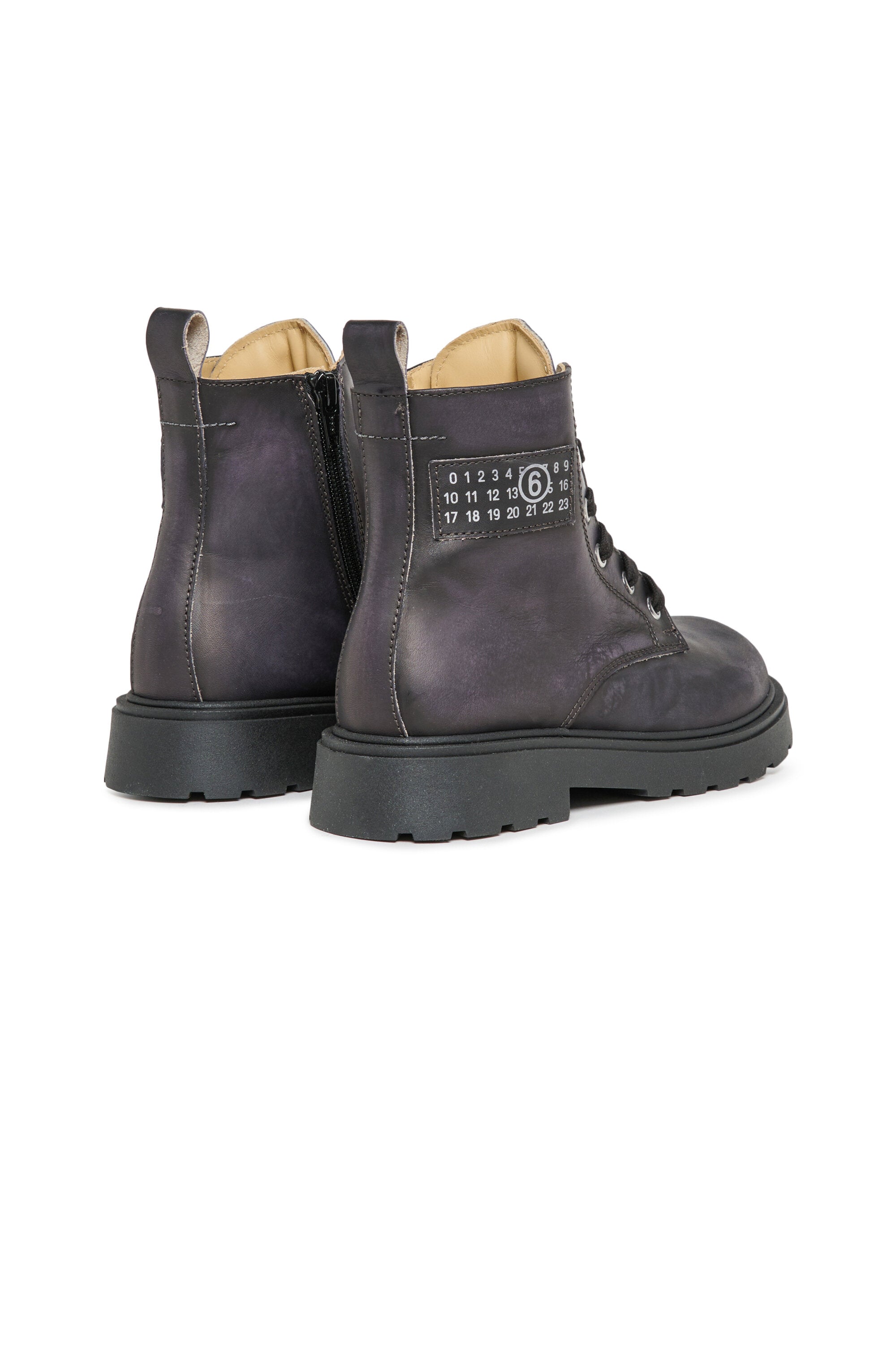 Kampfstiefel aus Leder mit Logo