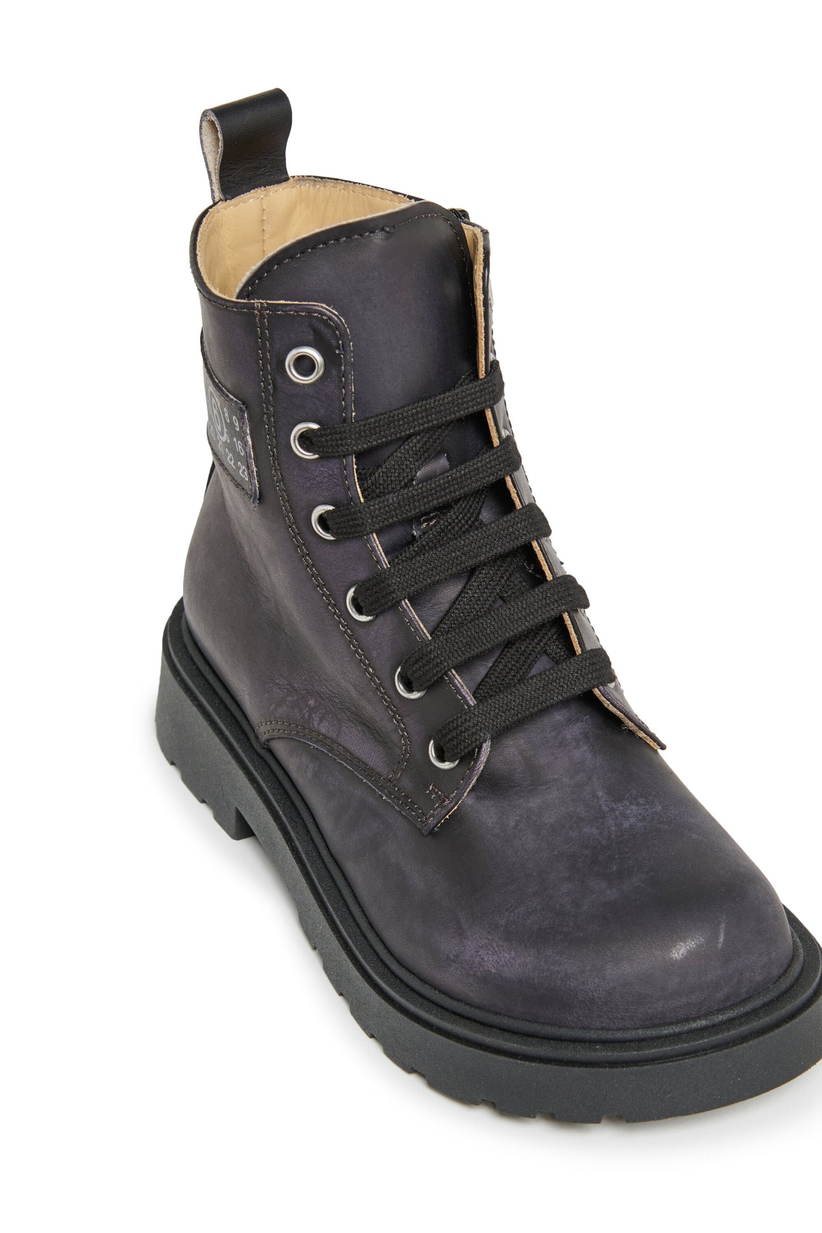 Kampfstiefel aus Leder mit Logo
