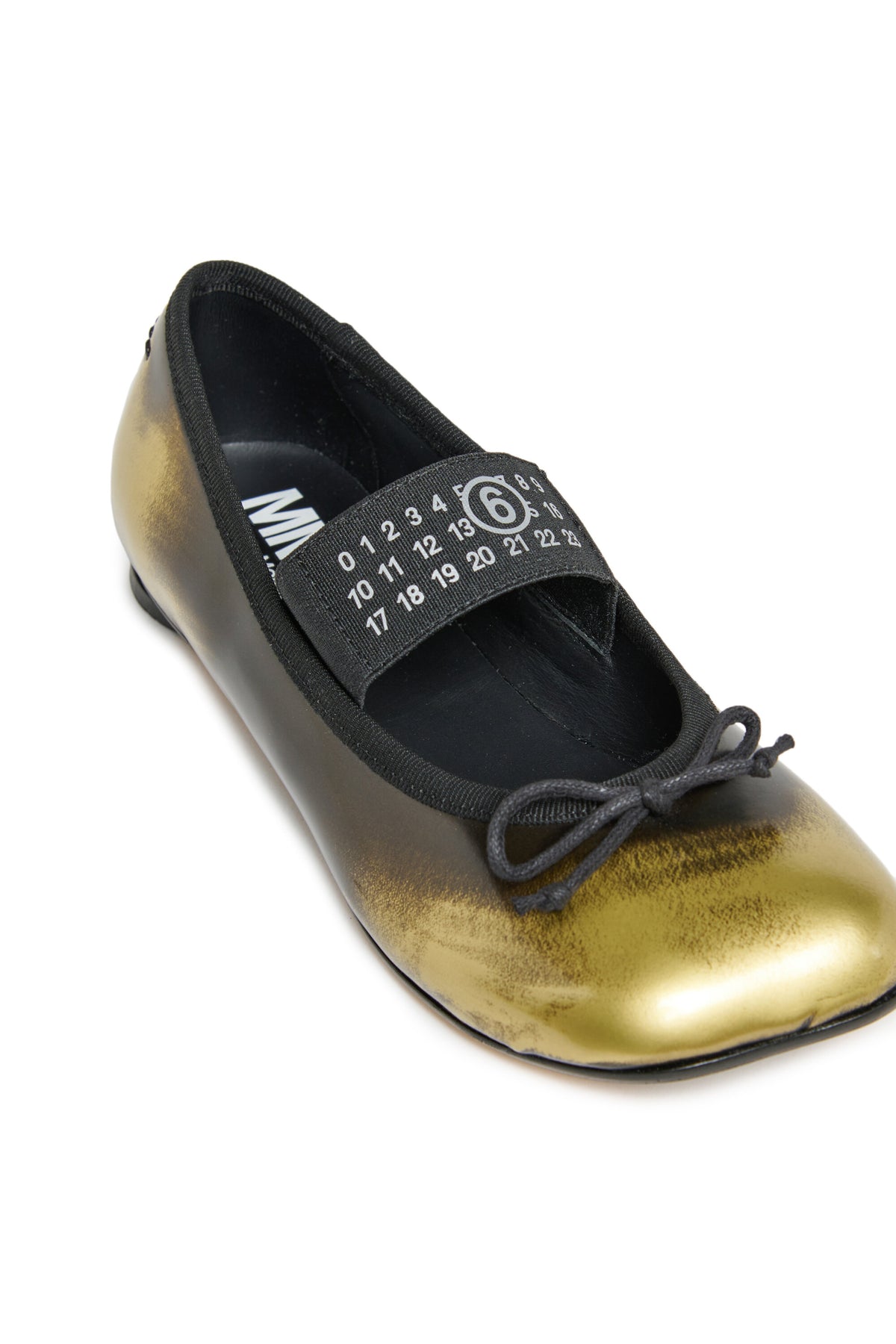Zweifarbige Leder-Ballet Flats