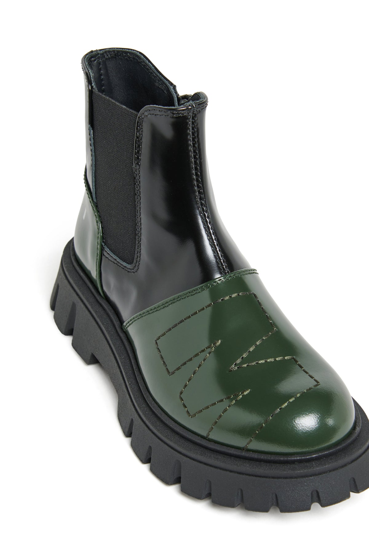 Bottes Chelsea en cuir bicolore