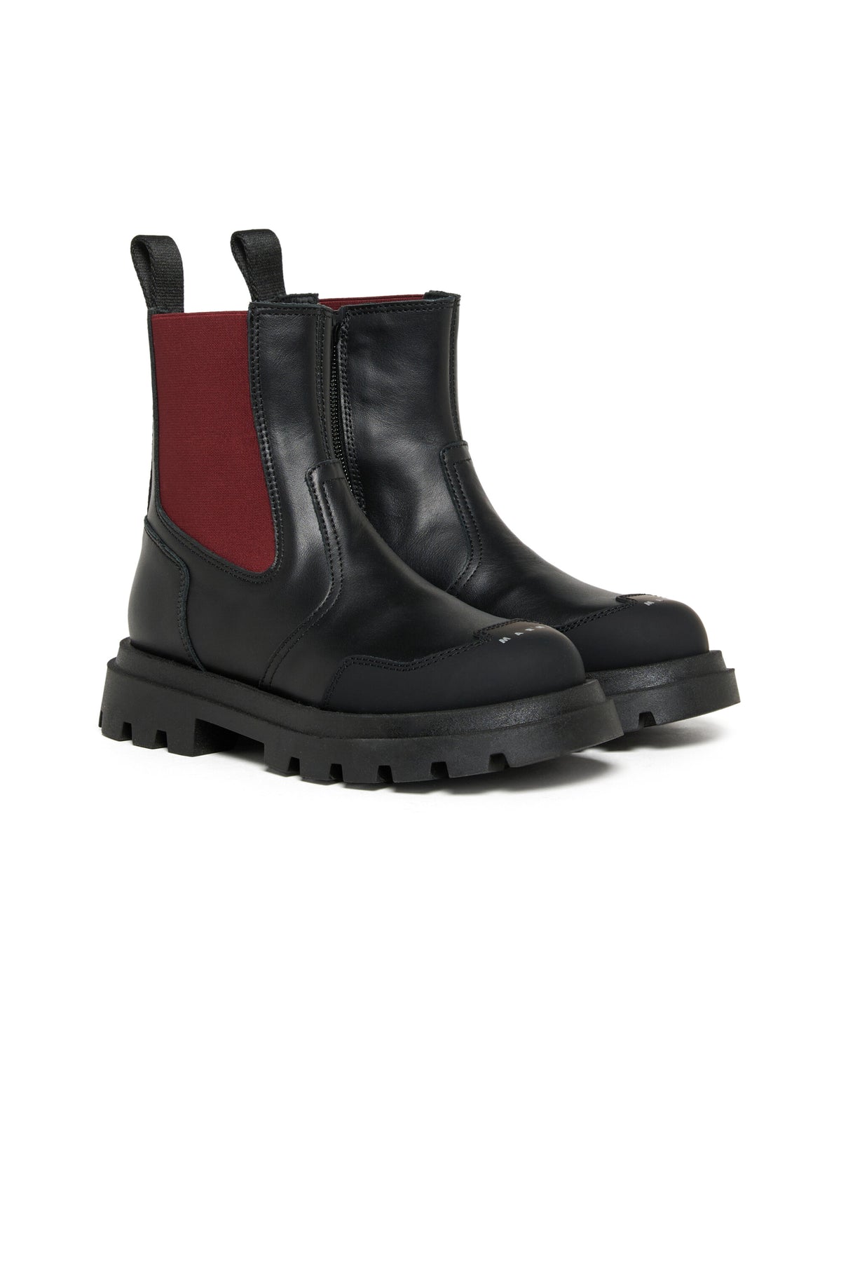 Chelsea-Stiefel mit Logo an der Spitze