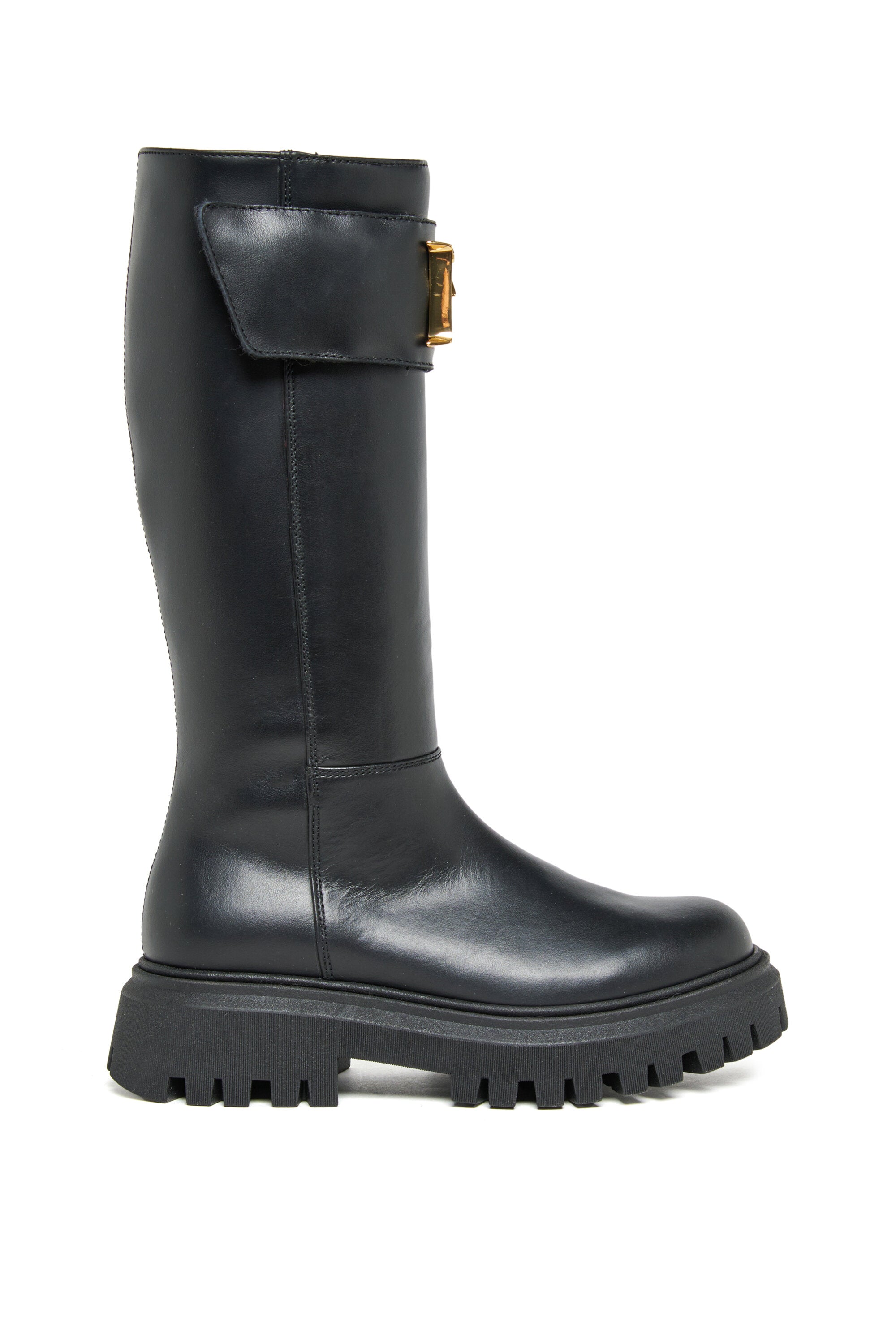 Botas altas con placa metálica