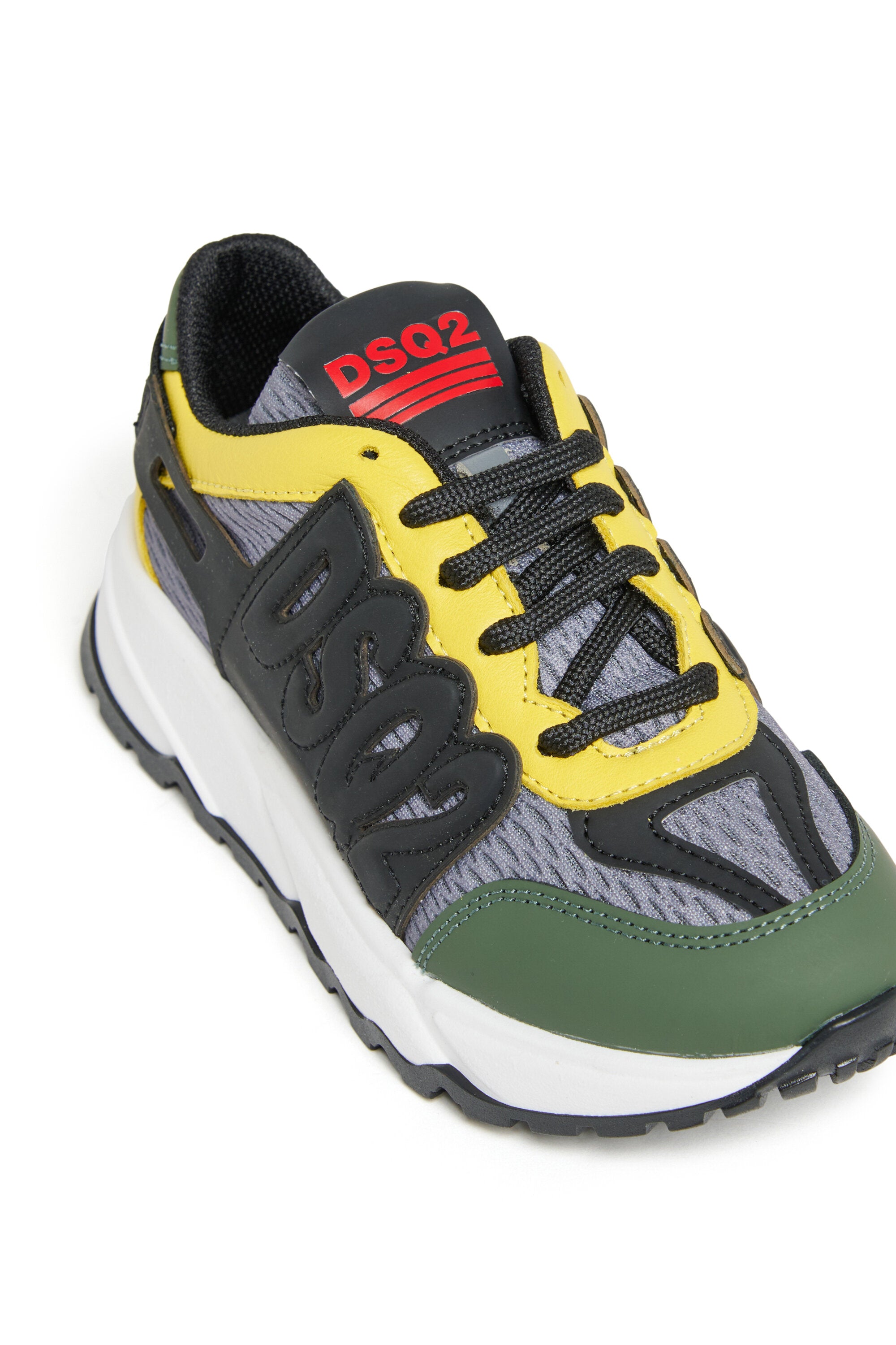 Dash leather and mesh low top sneakers