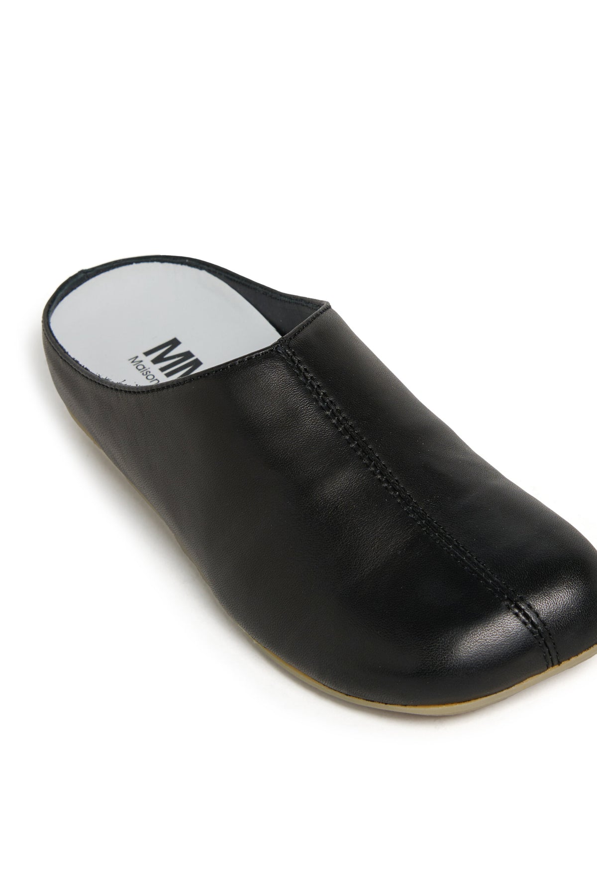 Minimalist mules with logo