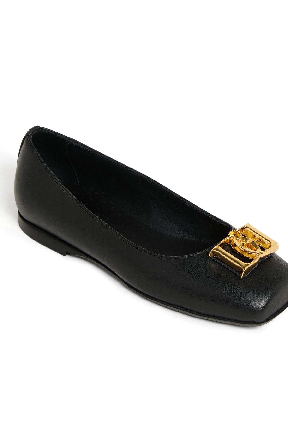Ballerina in pelle con logo