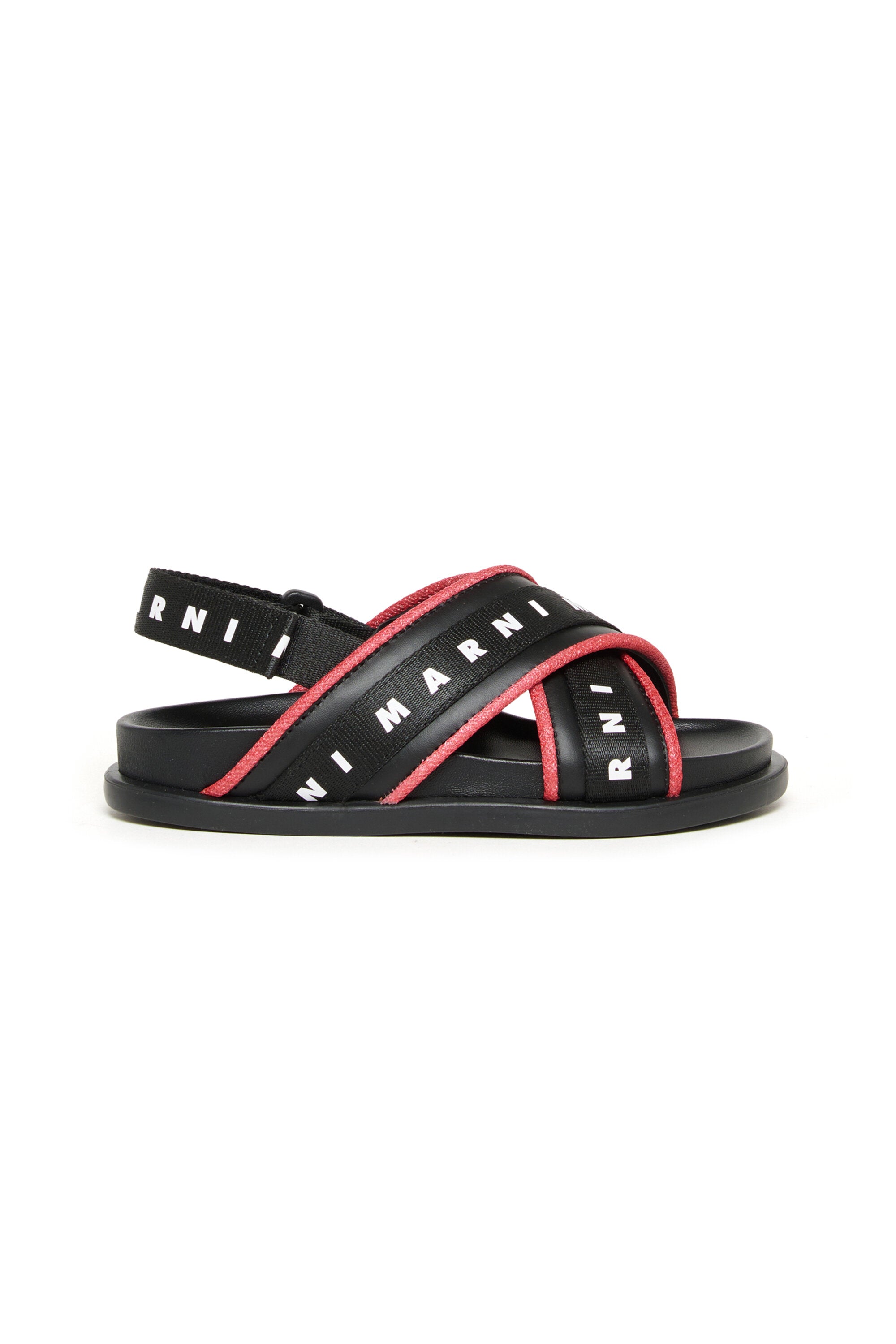 Sandalen mit gekreuzten Riemen und Logo