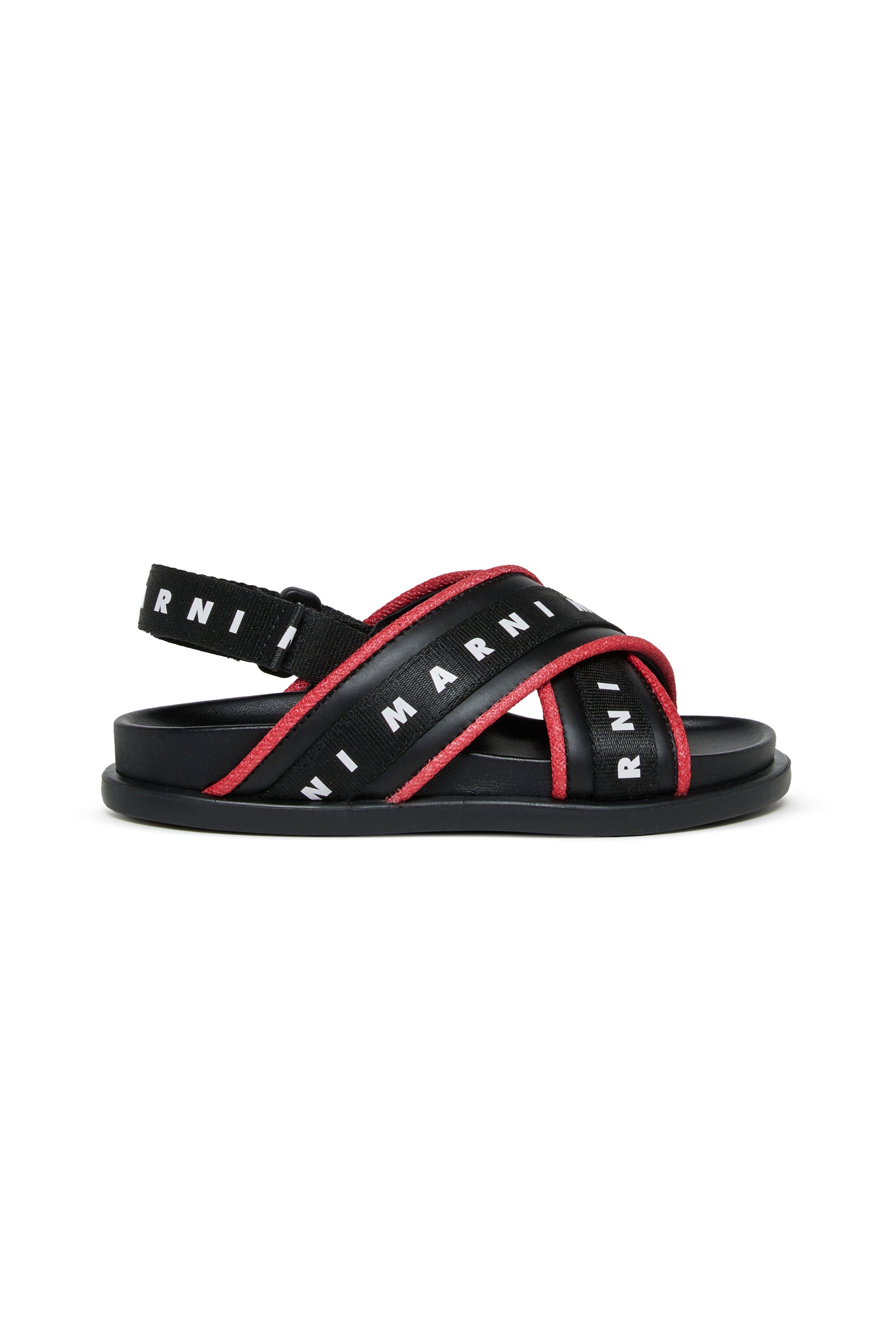 Sandalen mit gekreuzten Riemen und Logo