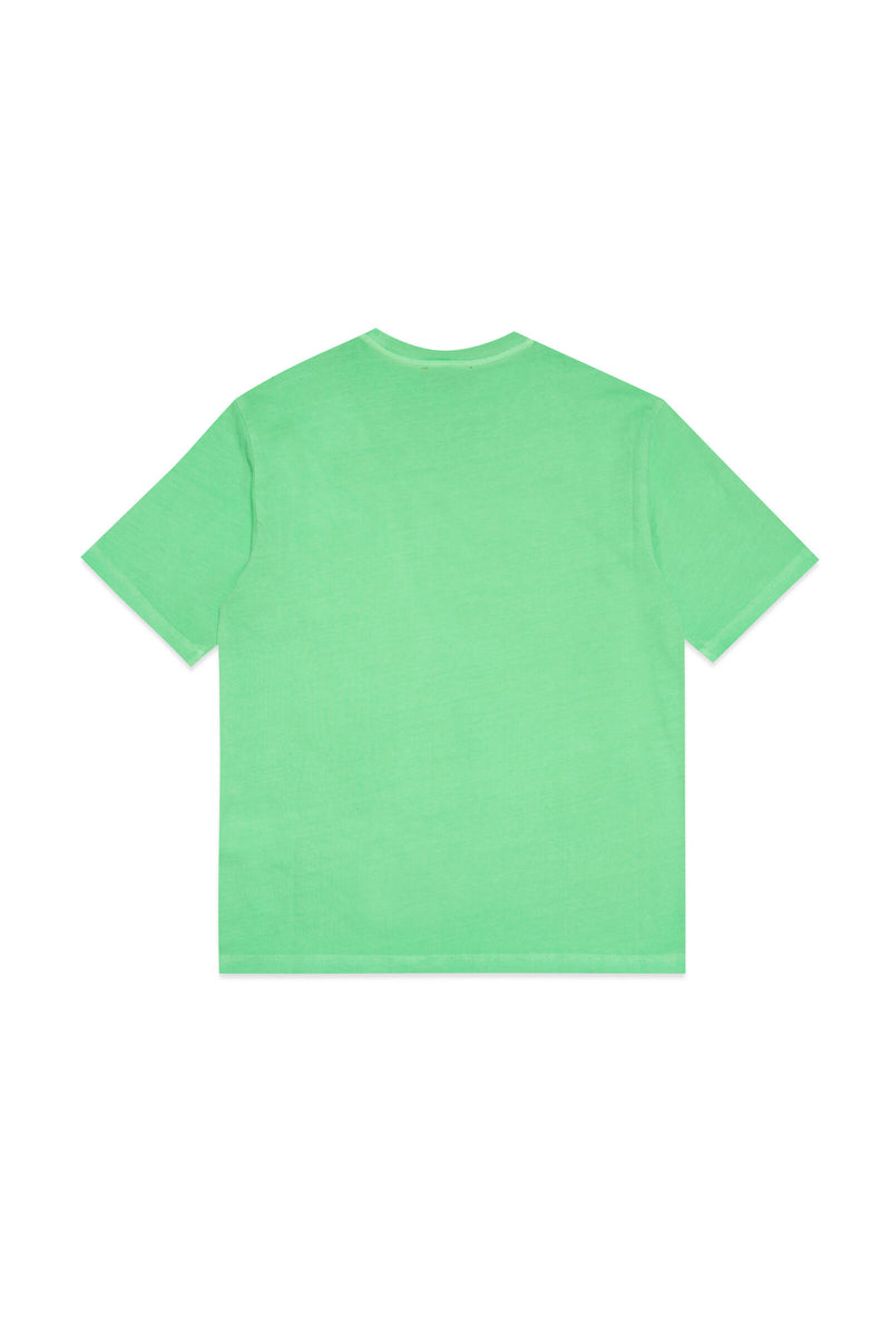 Diesel fluo green jersey t-shirt with logo for children | Brave Kid