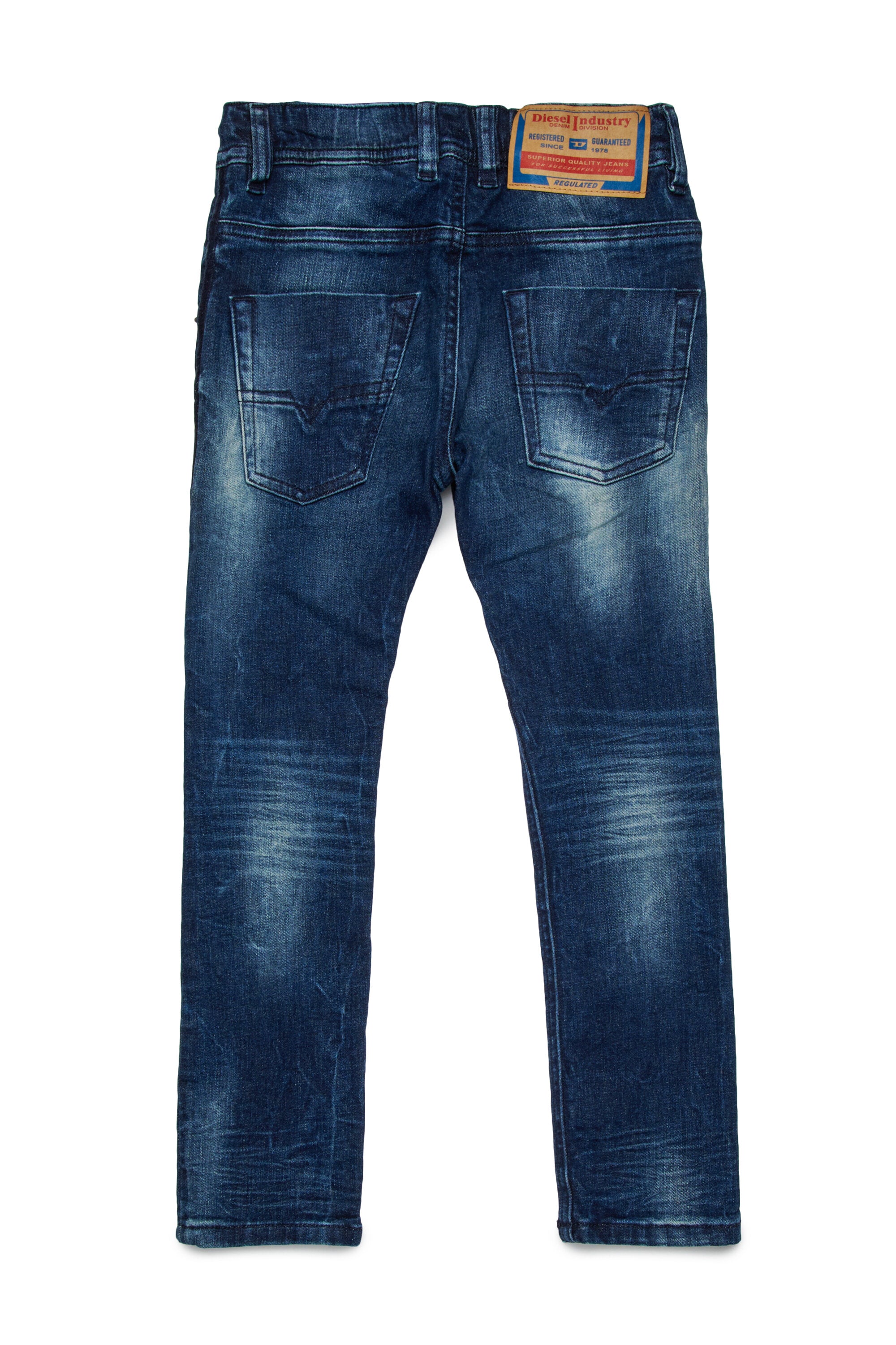 Dunkelblaue regular Jeans mit Brüchen - Krooley