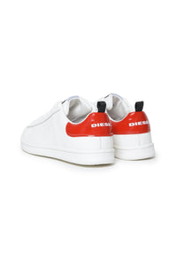 Low Lace sneakers in white leather with contrasting red back