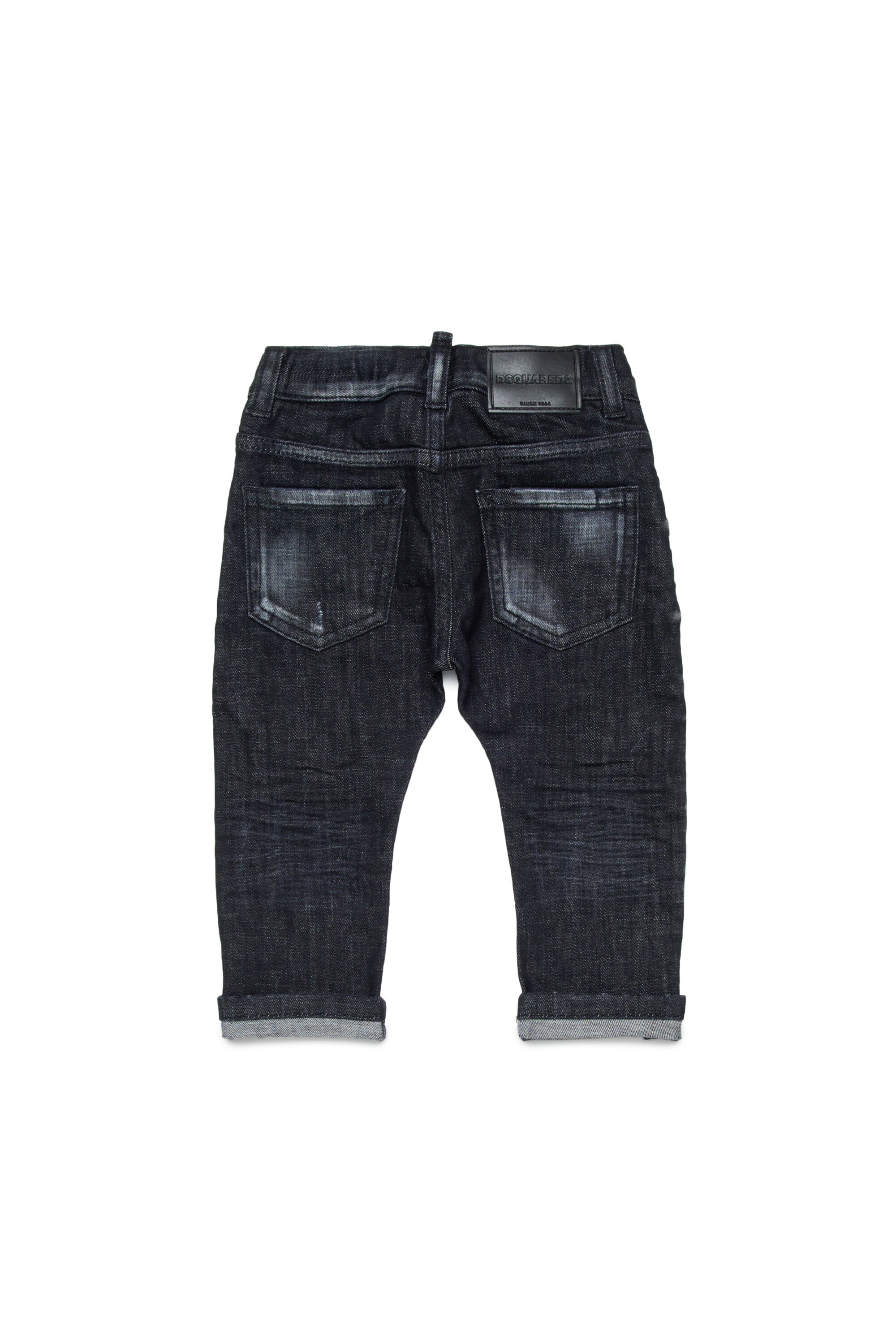 Verblasste schwarze Jeans