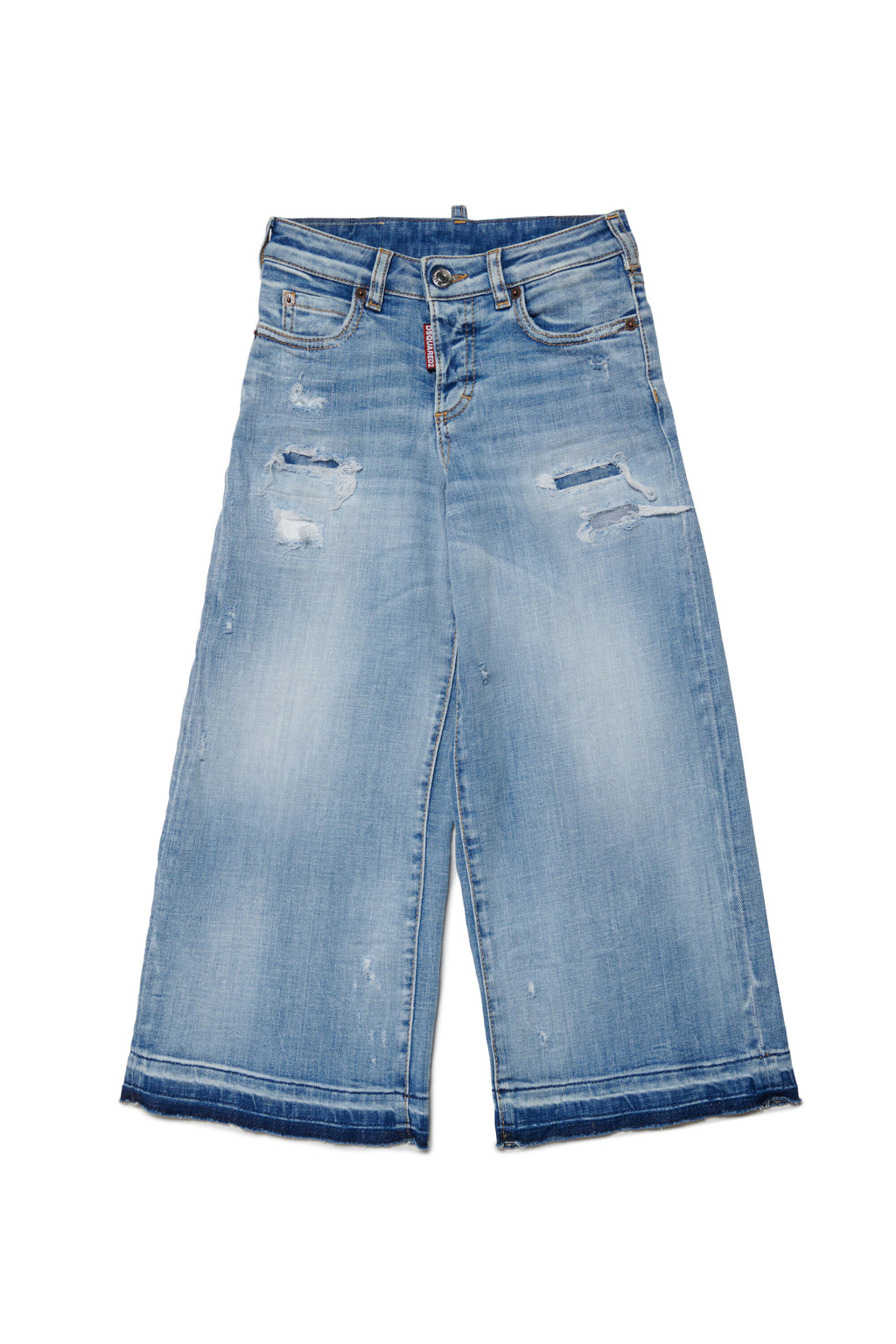 Jeans wide chiaro strappato - Page
