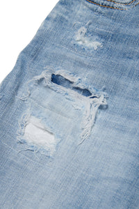 Jeans wide chiaro strappato - Page