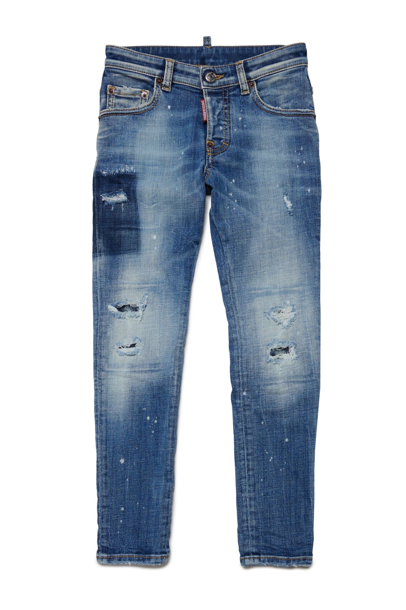 Jeans skinny blu sfumato con rotture - Skater 