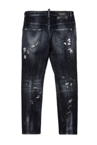 Jeans skinny nero con strass - Skater