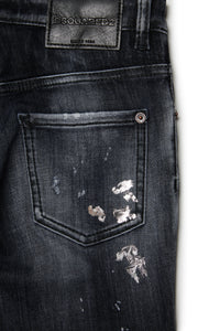 Black skinny jeans with rhinestones - Skater