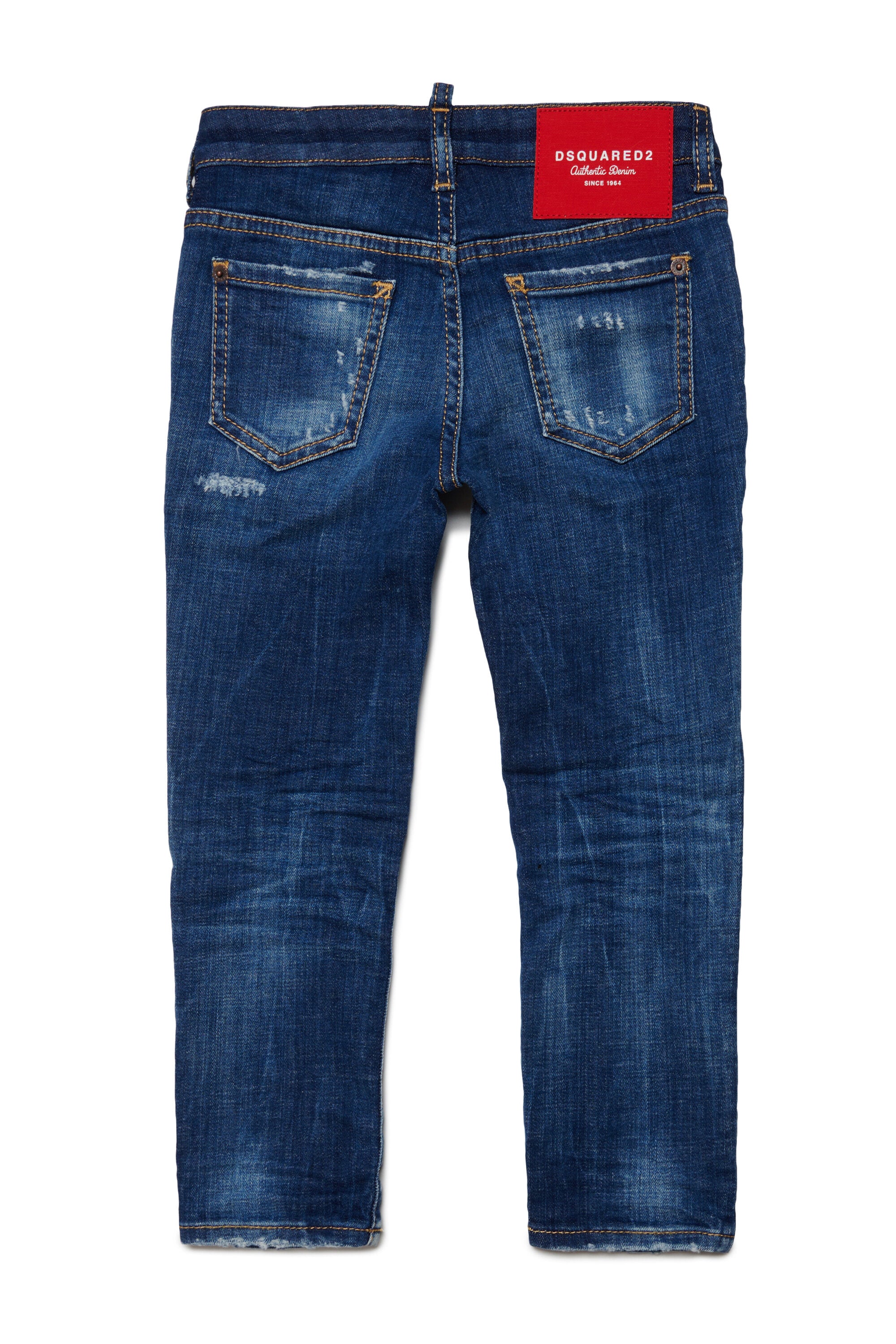 Jeans skinny blu sfumato con rotture - Jennifer Cropped