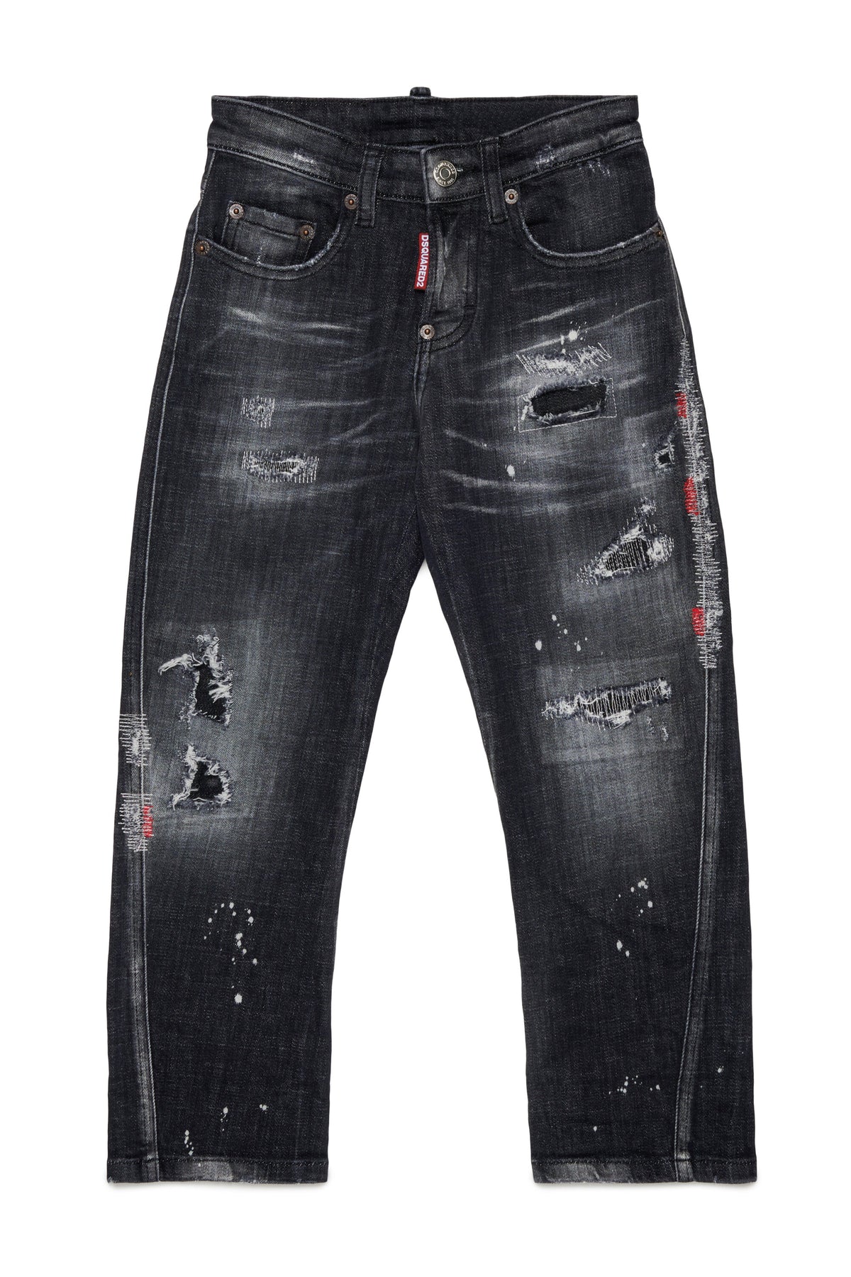 Jeans regular lavaggio nero effetto used