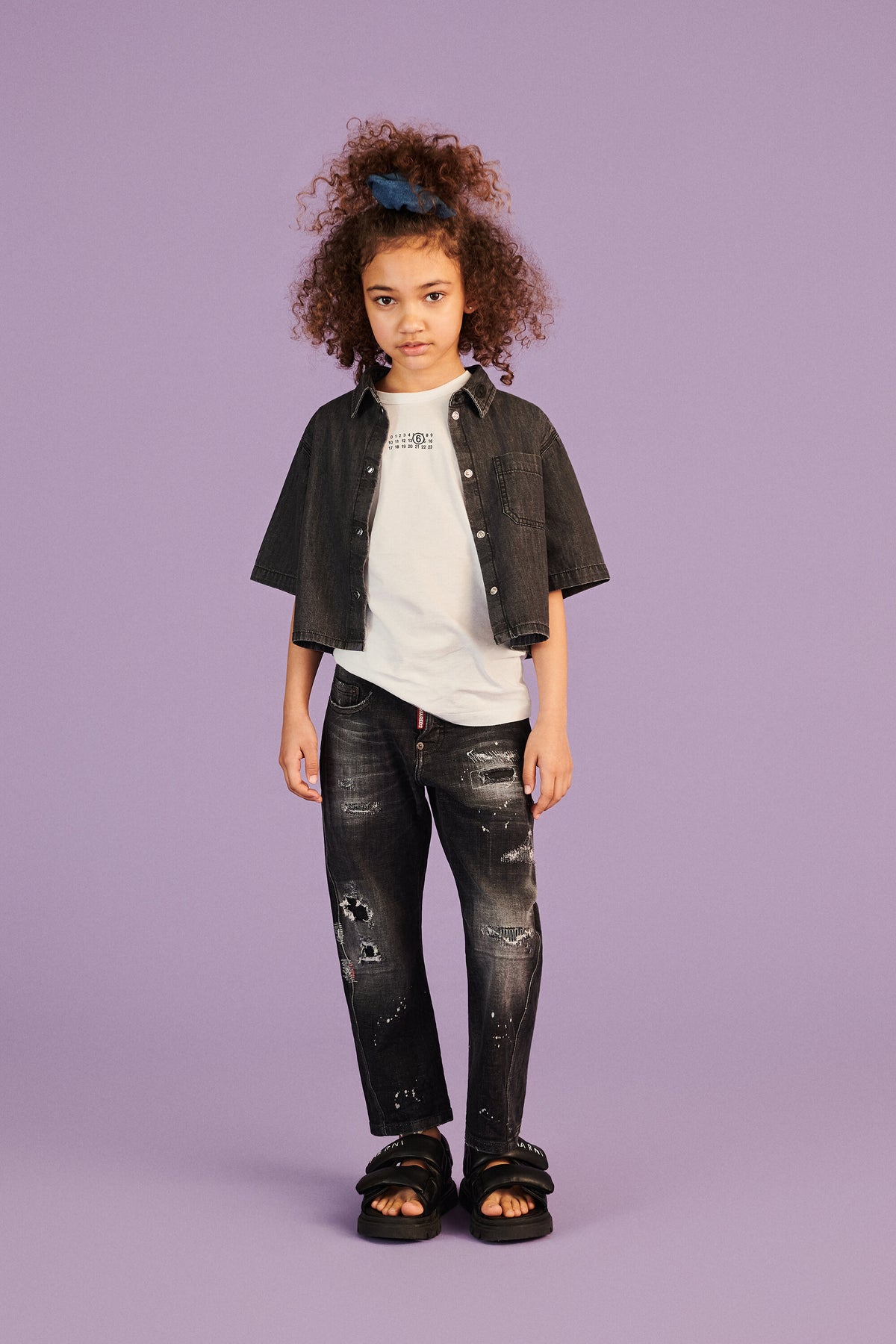 Jeans regular lavaggio nero effetto used