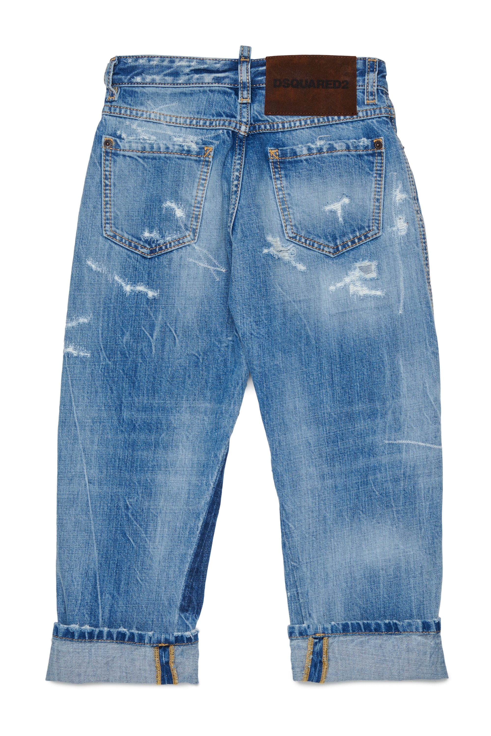 Regular Jeans in hellblauer Waschung - Long Kawaii