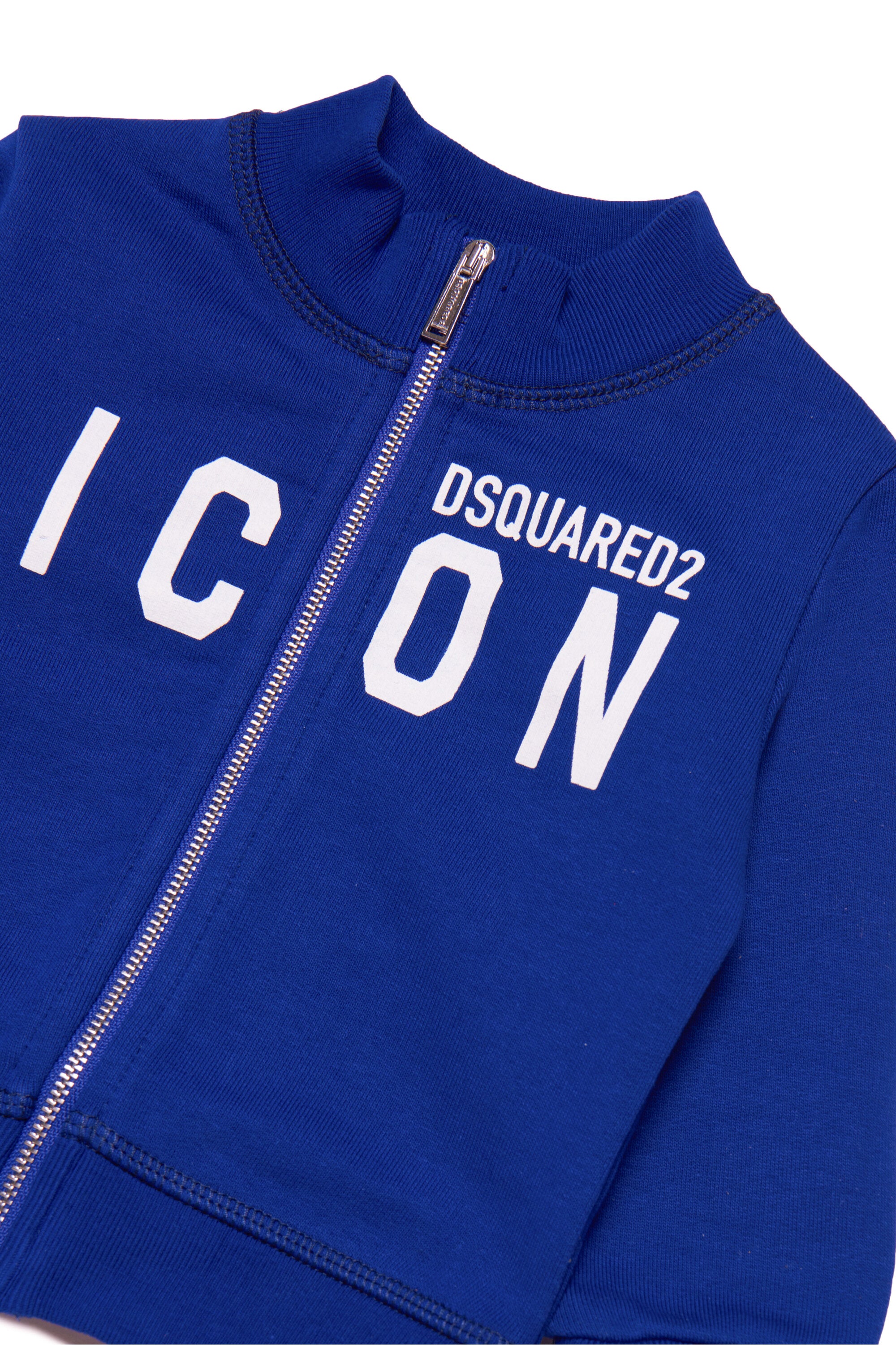 Cotton terry sweatshirt with zip and Icon logo