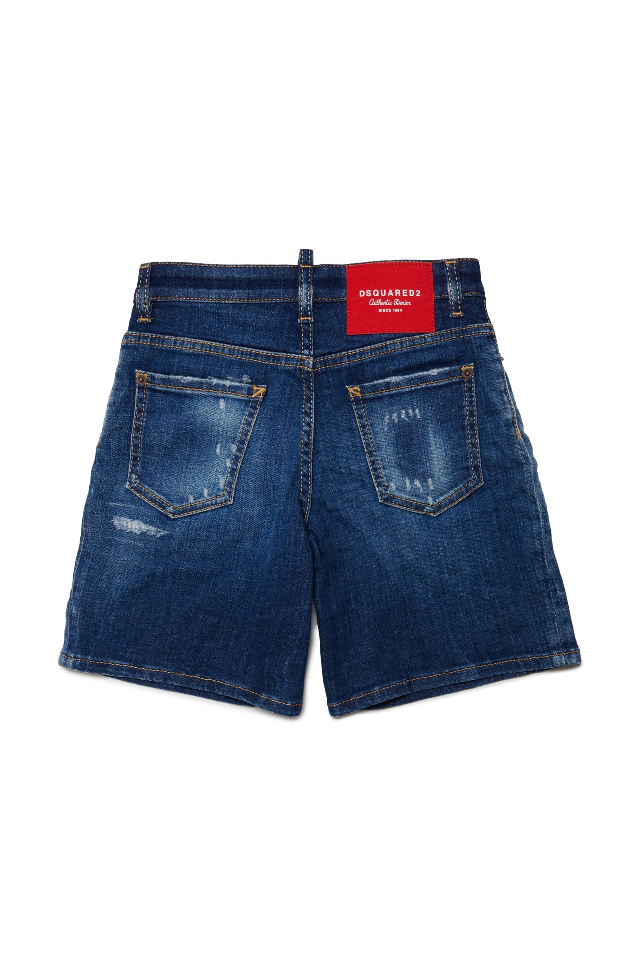 Shorts in denim blu sfumato con rotture Shorts in denim blu sfumato con rotture