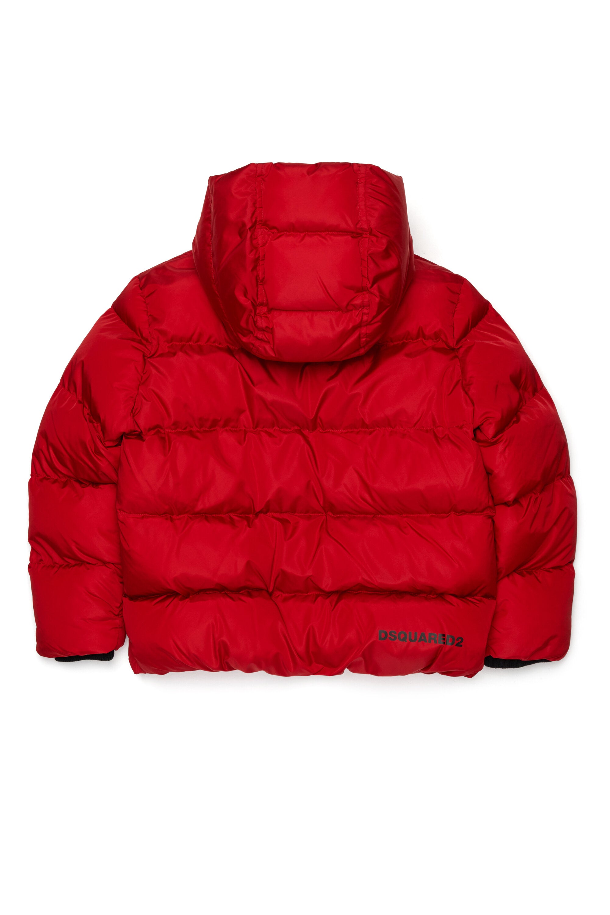 Giacca imbottita corta con cappuccio e logo DSQUARED2