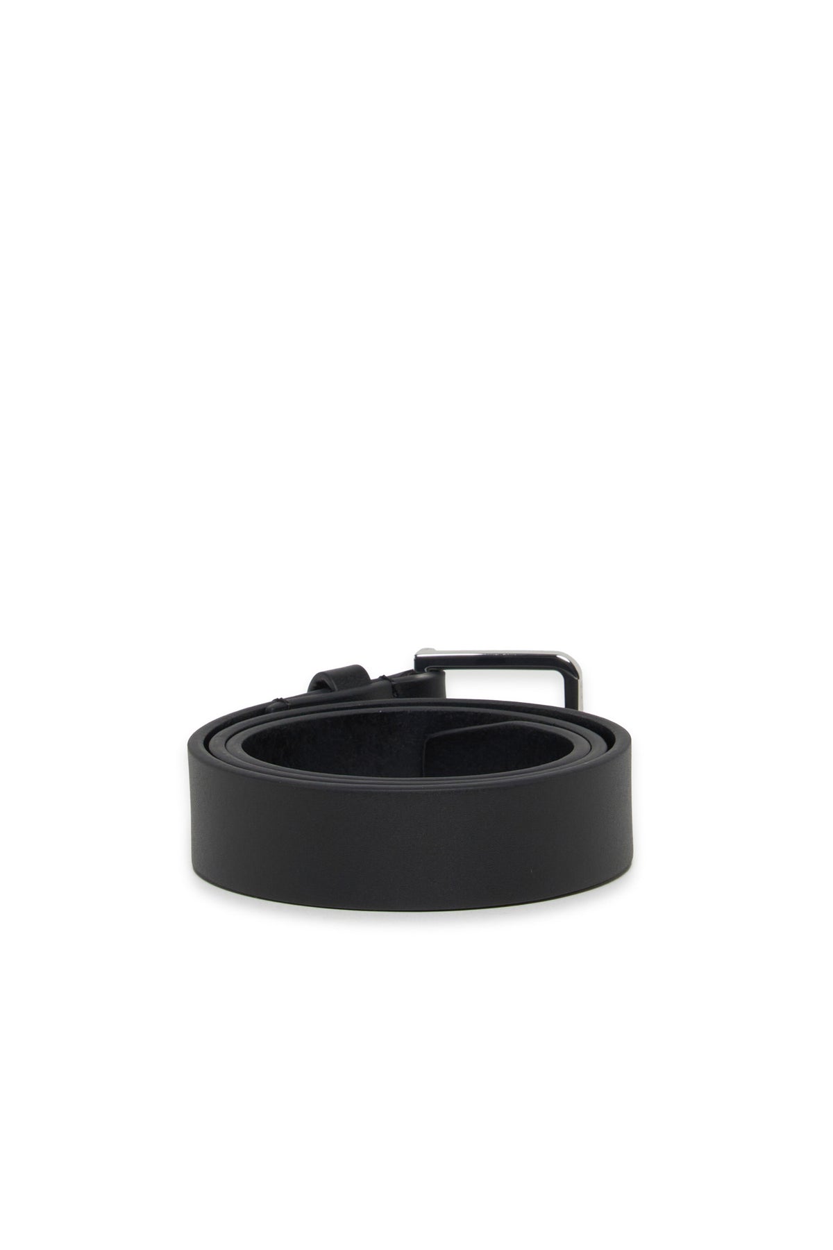 Leather belt with metal buckle