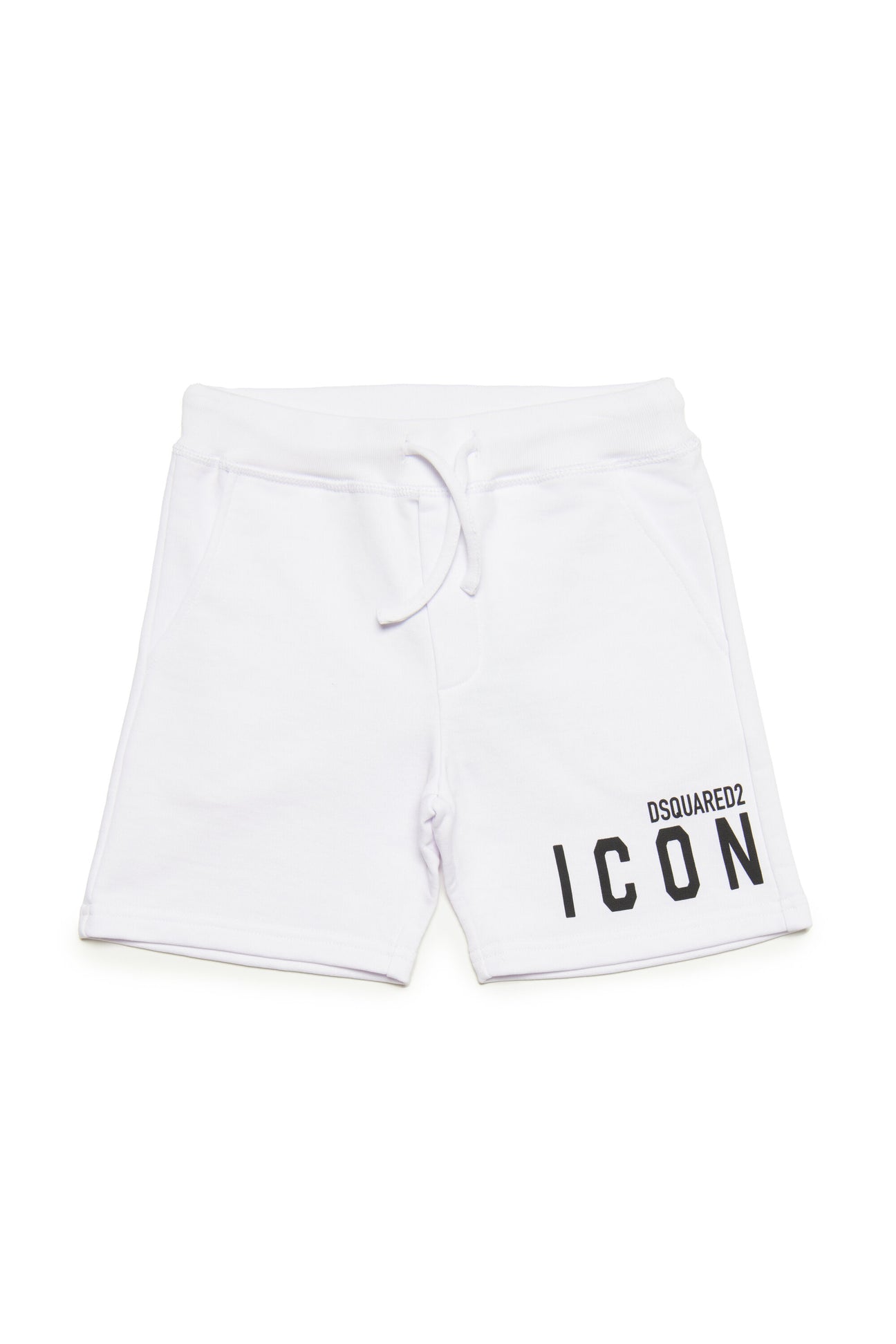 White cotton shorts with Icon logo 