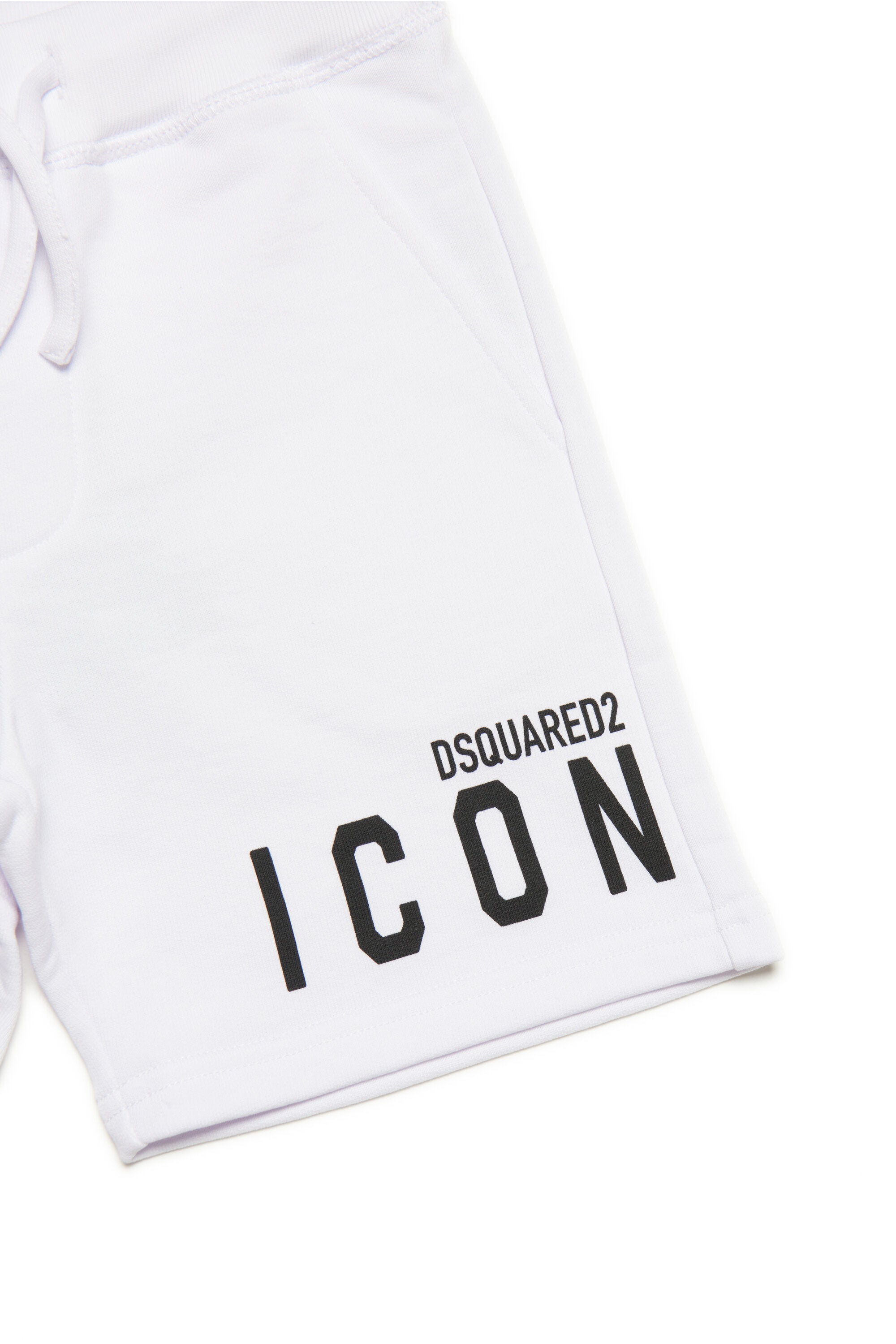 White cotton shorts with Icon logo