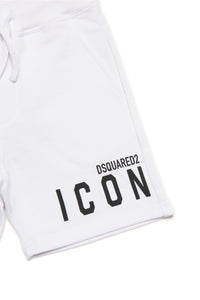 Pantalón corto de algodón blanco con logo Icon